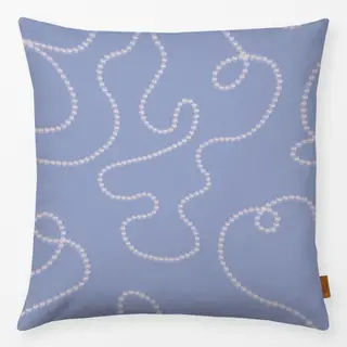 Kissen Perlenkette Pattern Blau