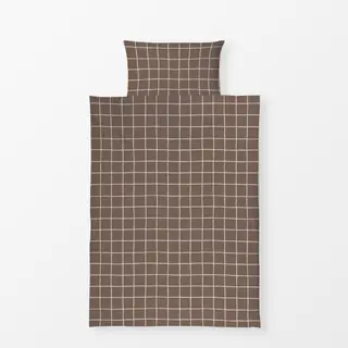 Bettwäsche Karo braun