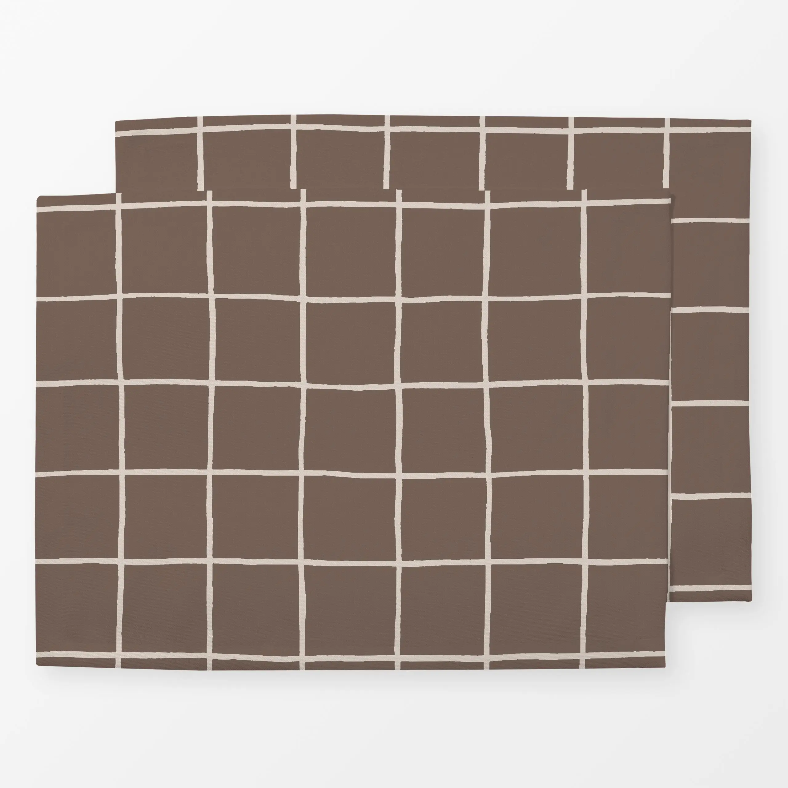 Tischset Karo braun - Herbst, Symbole & Muster - von „Studio Kesse"; trend, Herbst, minimalistisch, schlicht, kariert, braun...