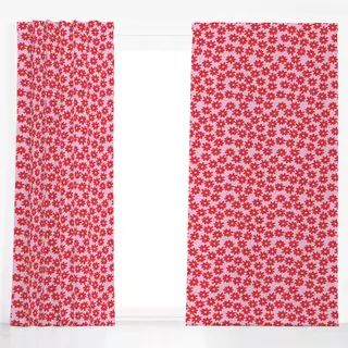 Dekovorhang Always Blooming Red Pink