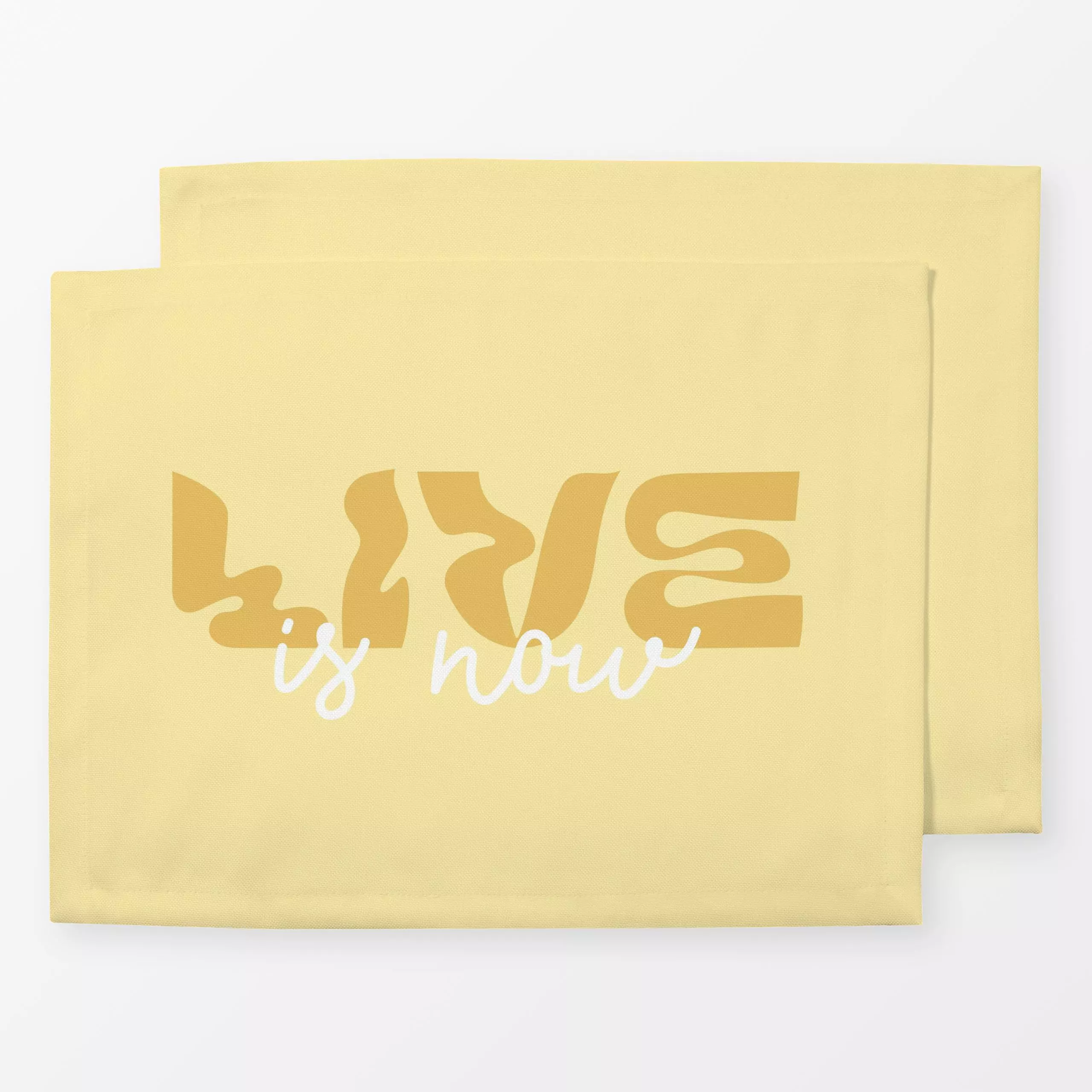Tischset LINEAR Live is now 2 - Sprüche & Schriftzüge - von „Primus Pattern"; Self Love, typografie, Pastell, Lettering, Leb...