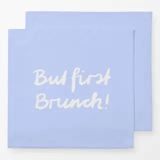 Servietten But first Brunch Blau