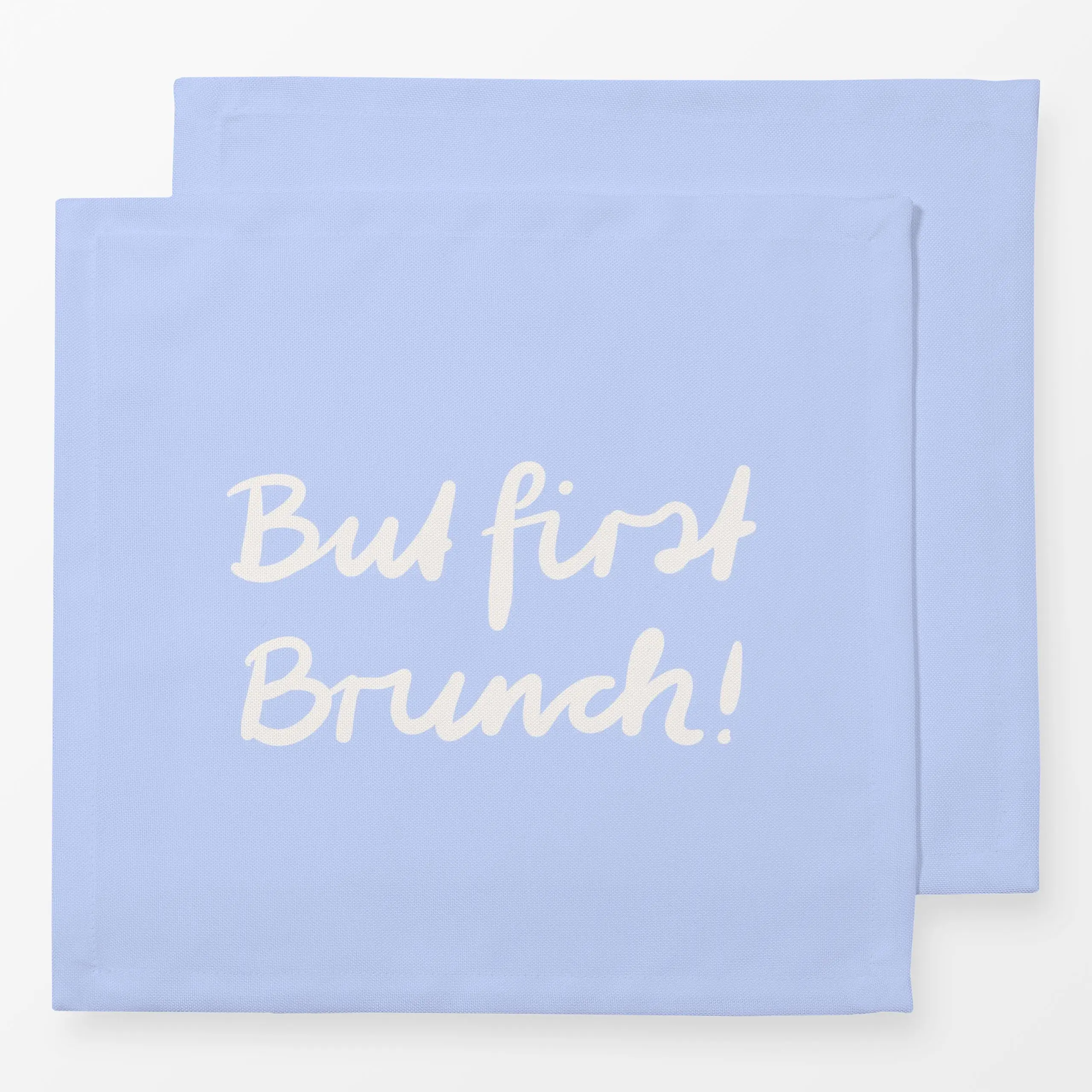 Servietten But first Brunch Blau - Sprüche & Schriftzüge, Küche, Essen & Trinken - von „Sophie Augustin Illustration"; typog...