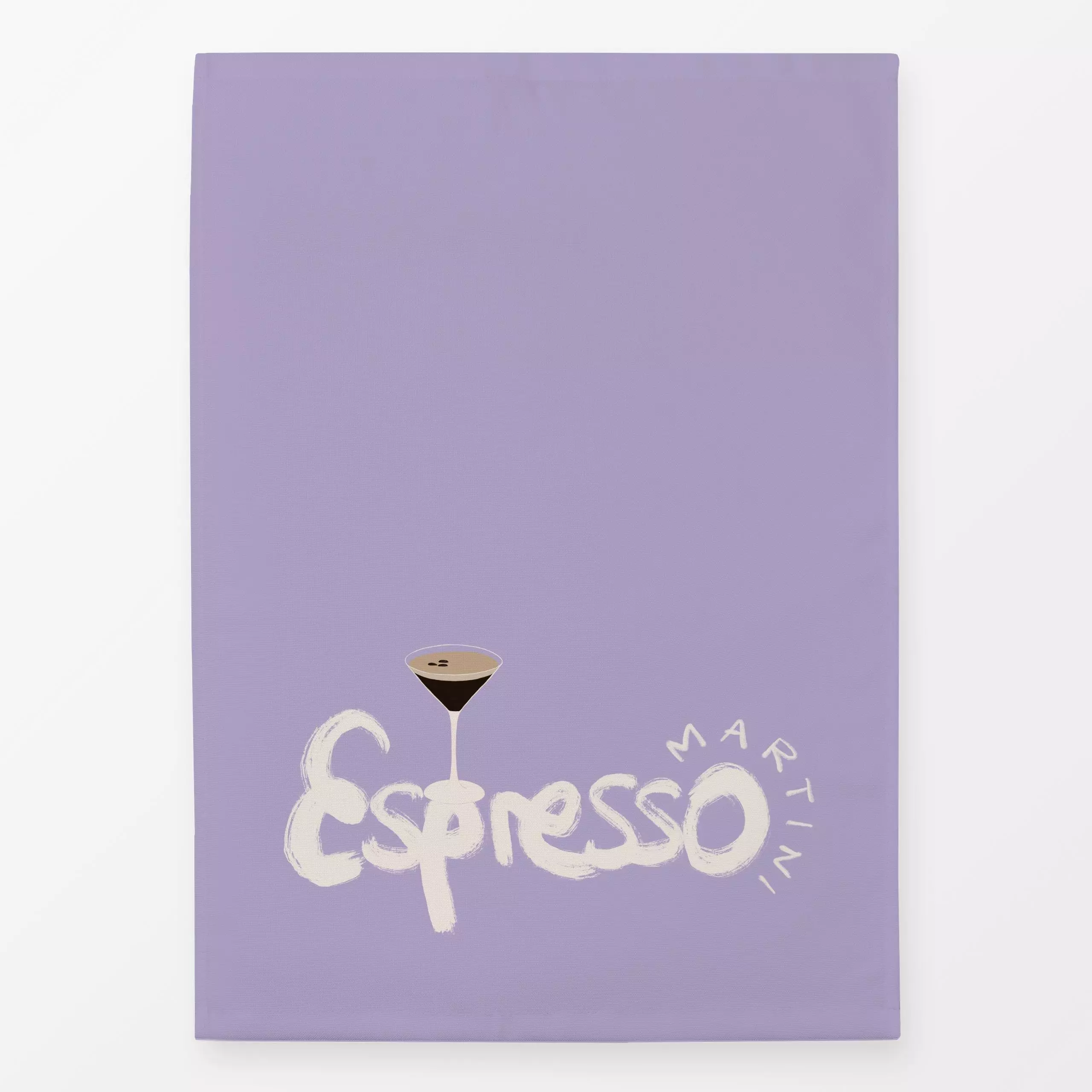 Geschirrtücher Esspresso Martini Typo Flieder - Sprüche & Schriftzüge, Küche, Essen & Trinken - von „Sophie Augustin Illustr...