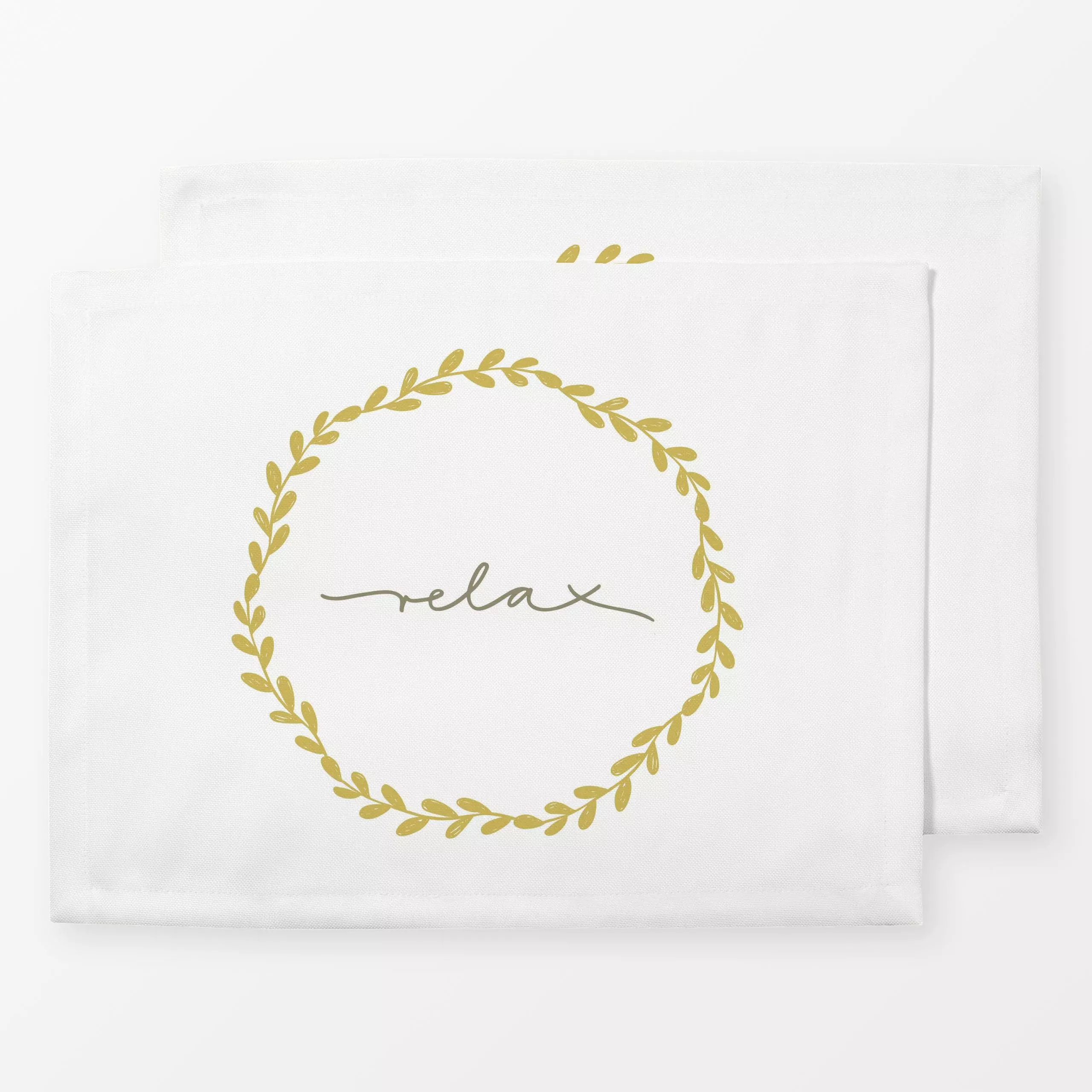 Tischset Relax green, Blumen, Spruch, von Kathrin Woo