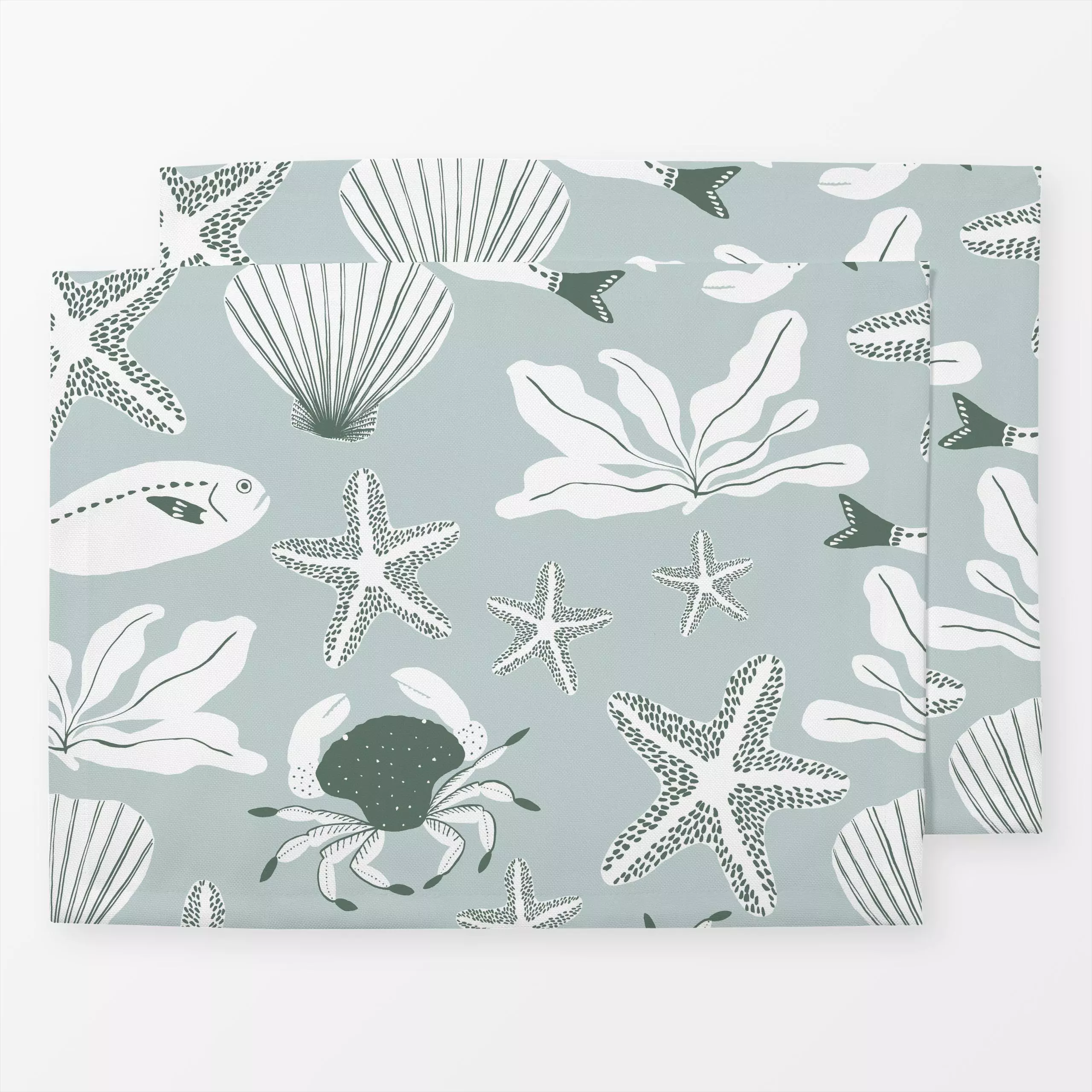Tischset Erinnerungen ans Meer blau, Tiere, Sommer, von Julia Schumacher