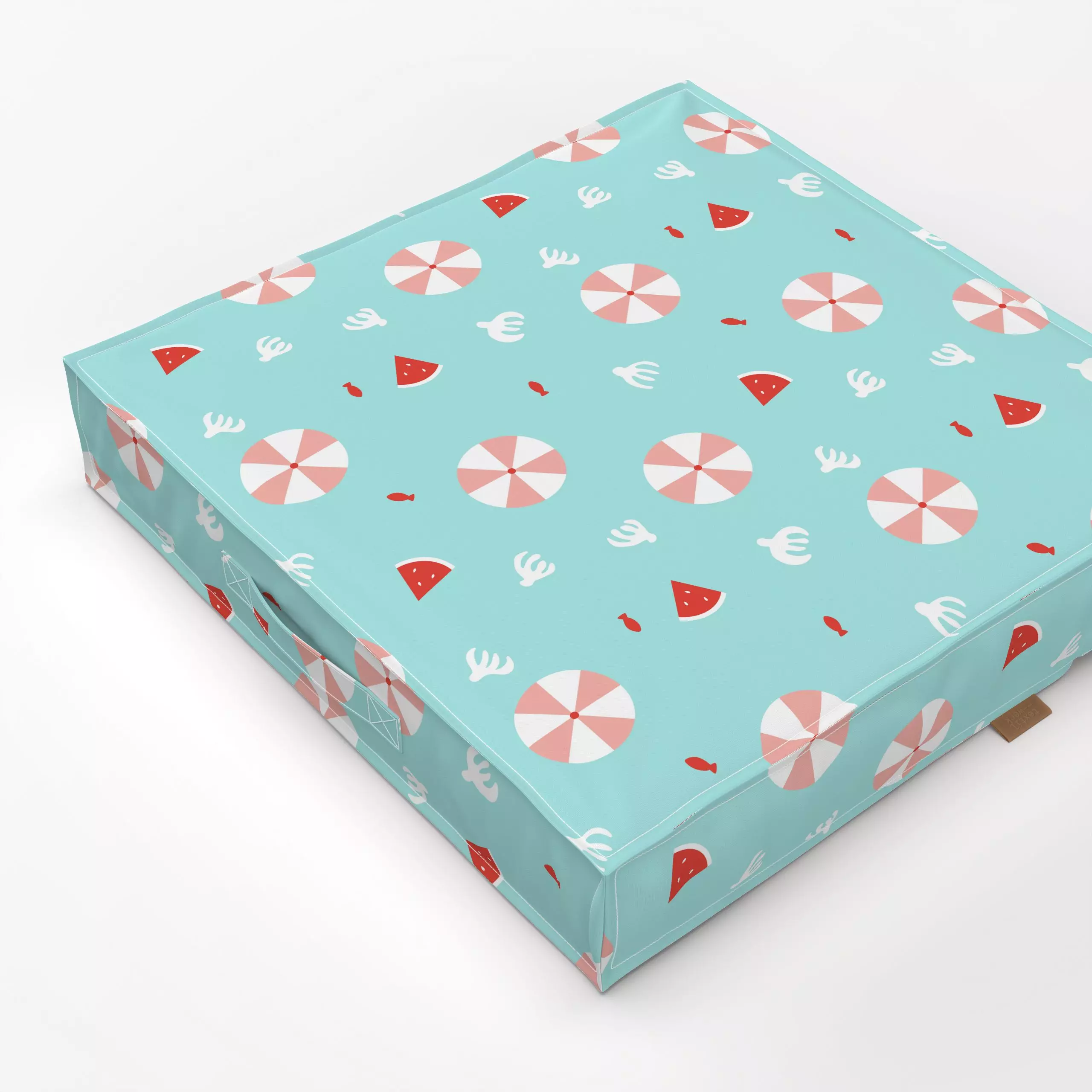 Bodenkissen Swim and Feel Pattern - Sommer, Symbole & Muster - von „Jana Moßmann"; Wasser, Meer, Strand, Urlaub, summer, pat...