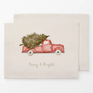 Tischset Merry & Bright car red