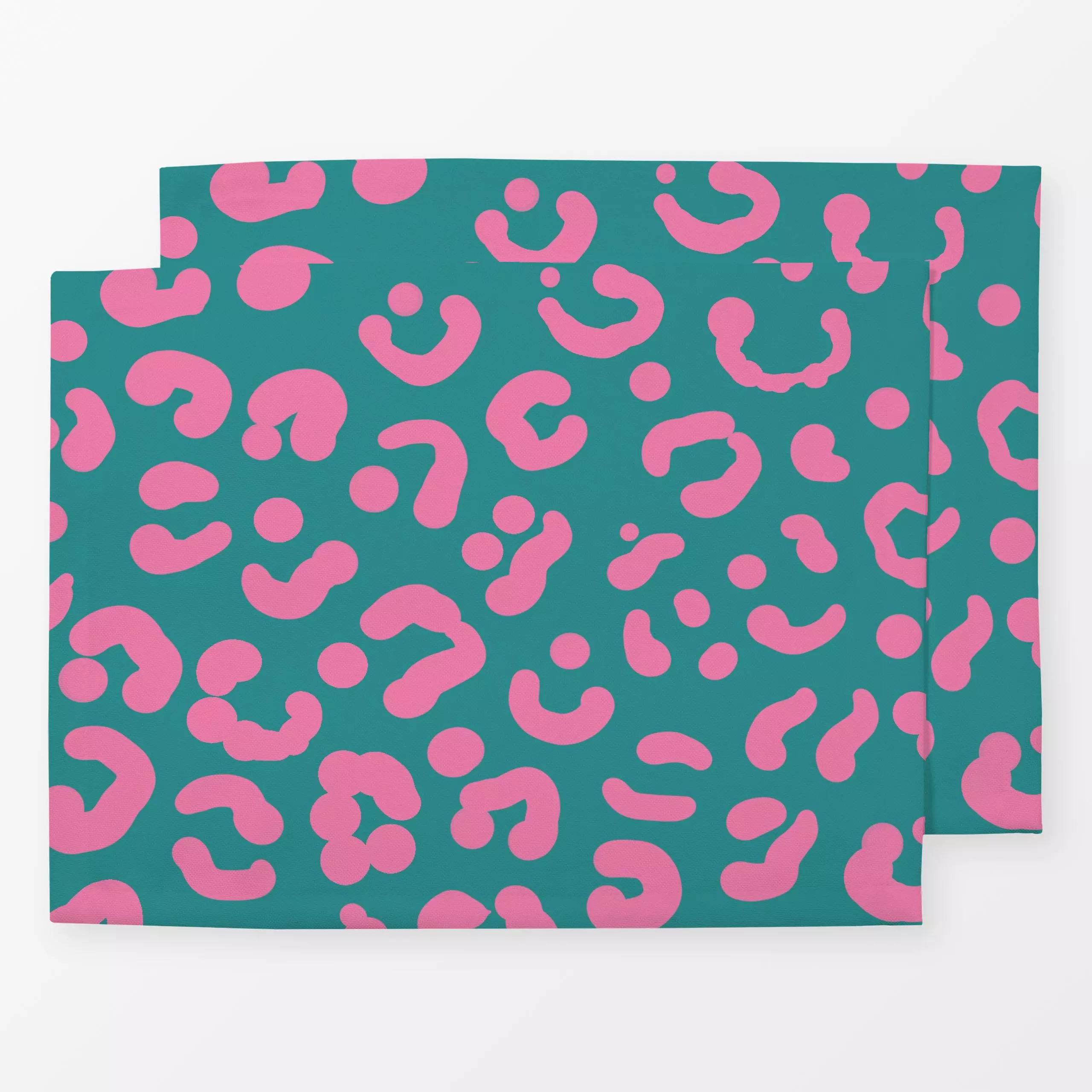 Tischset Leopardenmuster gruen rosa - Symbole & Muster - von „Julia Reyelt"; trend, Leo, Leopard, Happiness, colorful, color...