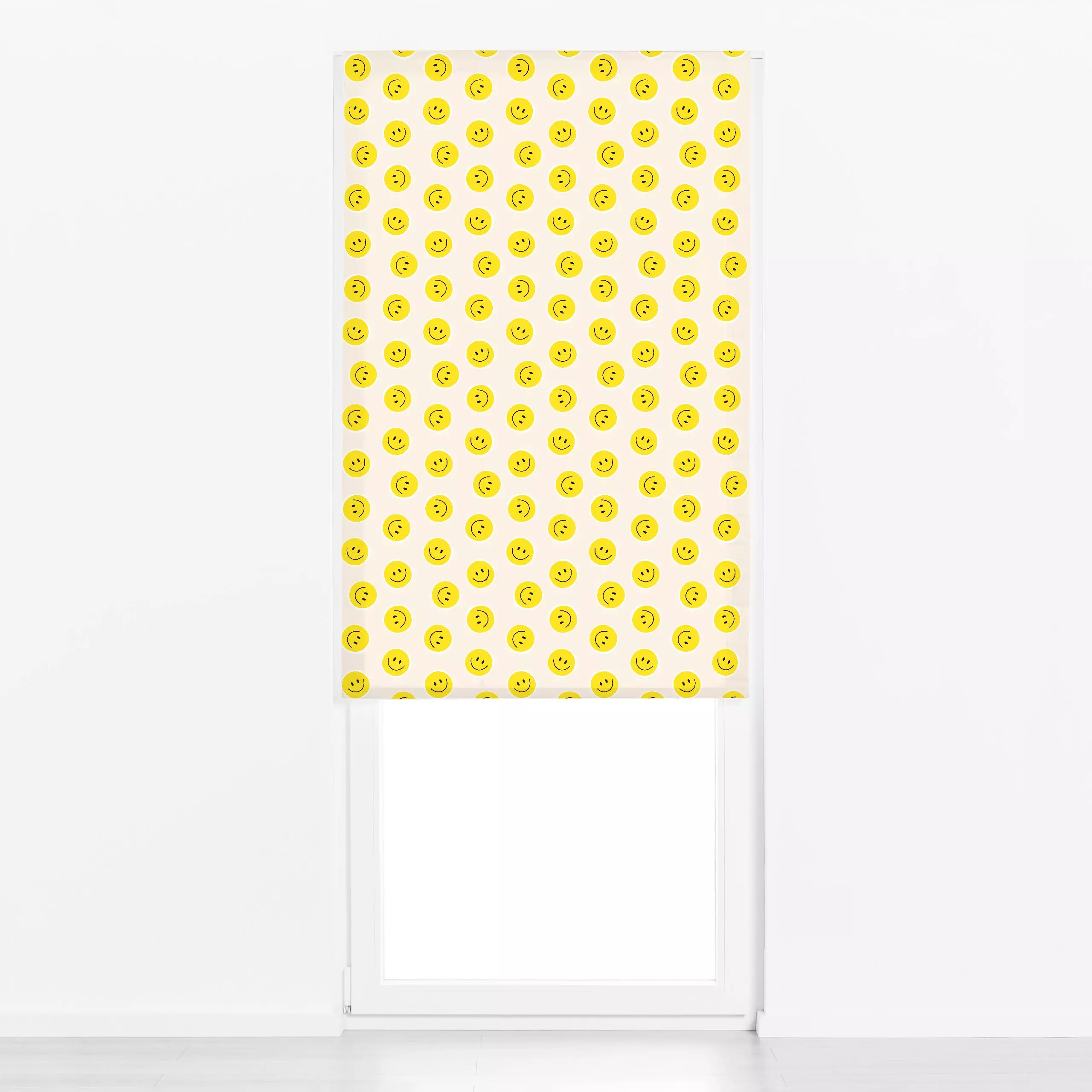 Raffrollo Smiles Gelb - Kinderzimmer & Motive für Kinder, Symbole & Muster - von „Maren Gross "; Muster, Retro, trend, Gesch...