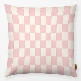 Kissen Kariert mit Nadelstreifen Rosa