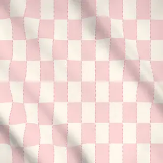 Meterware Kariert mit Nadelstreifen Rosa