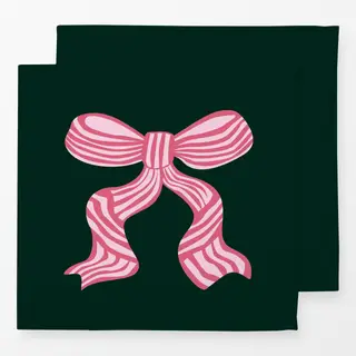 Servietten Festive Christmas Bow green