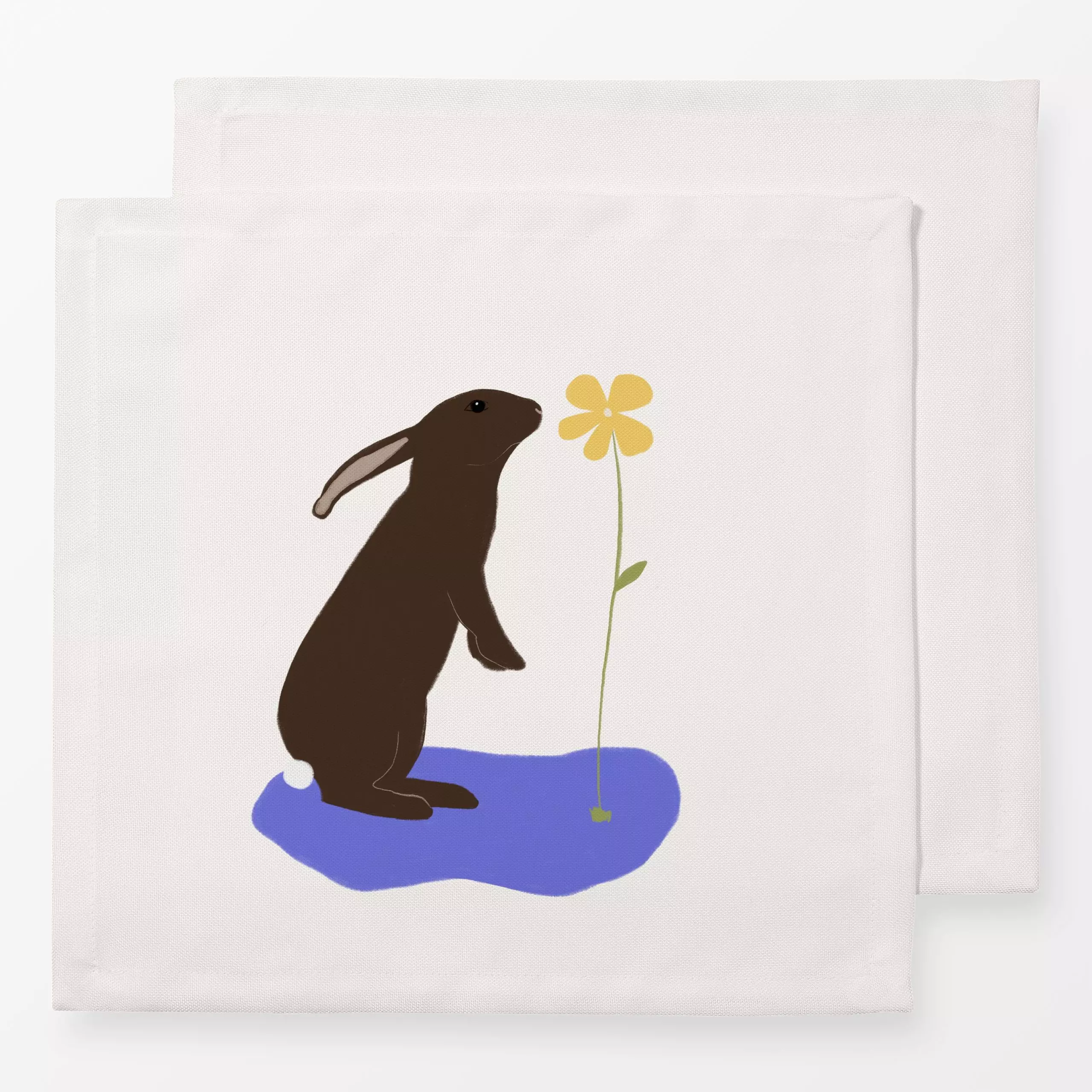 Servietten Osterhase mit Blume - Frühling, Tiere, Ostern - von „Sophie Augustin Illustration"; Ostern, Osterhase, Fruehling,...
