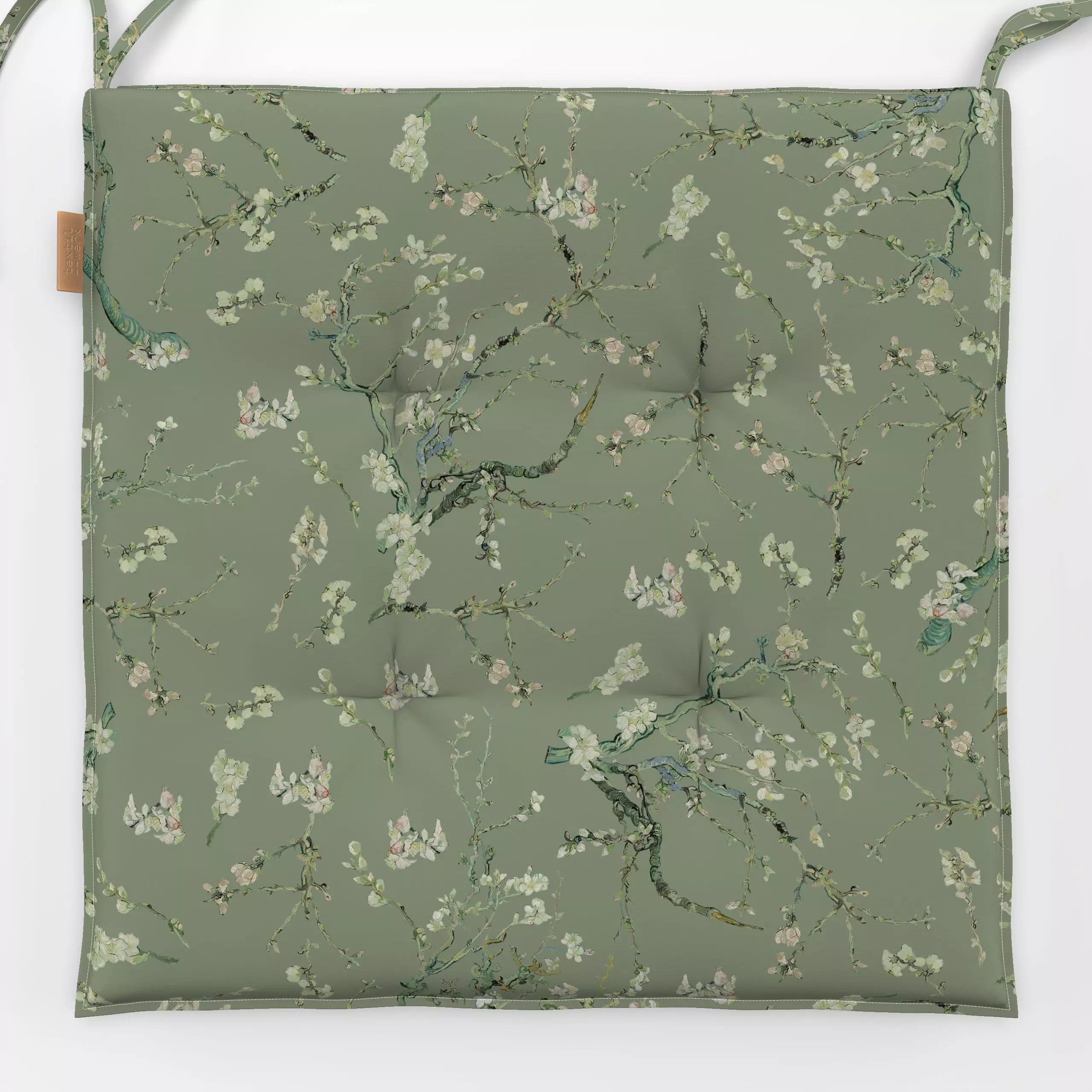 Sitzkissen Vincent Van Gogh-Mandelblüten1 - Blumen & Florales, Frühling, Pflanzen & Botanik - von „Uta Naumann"; boho, Blume...