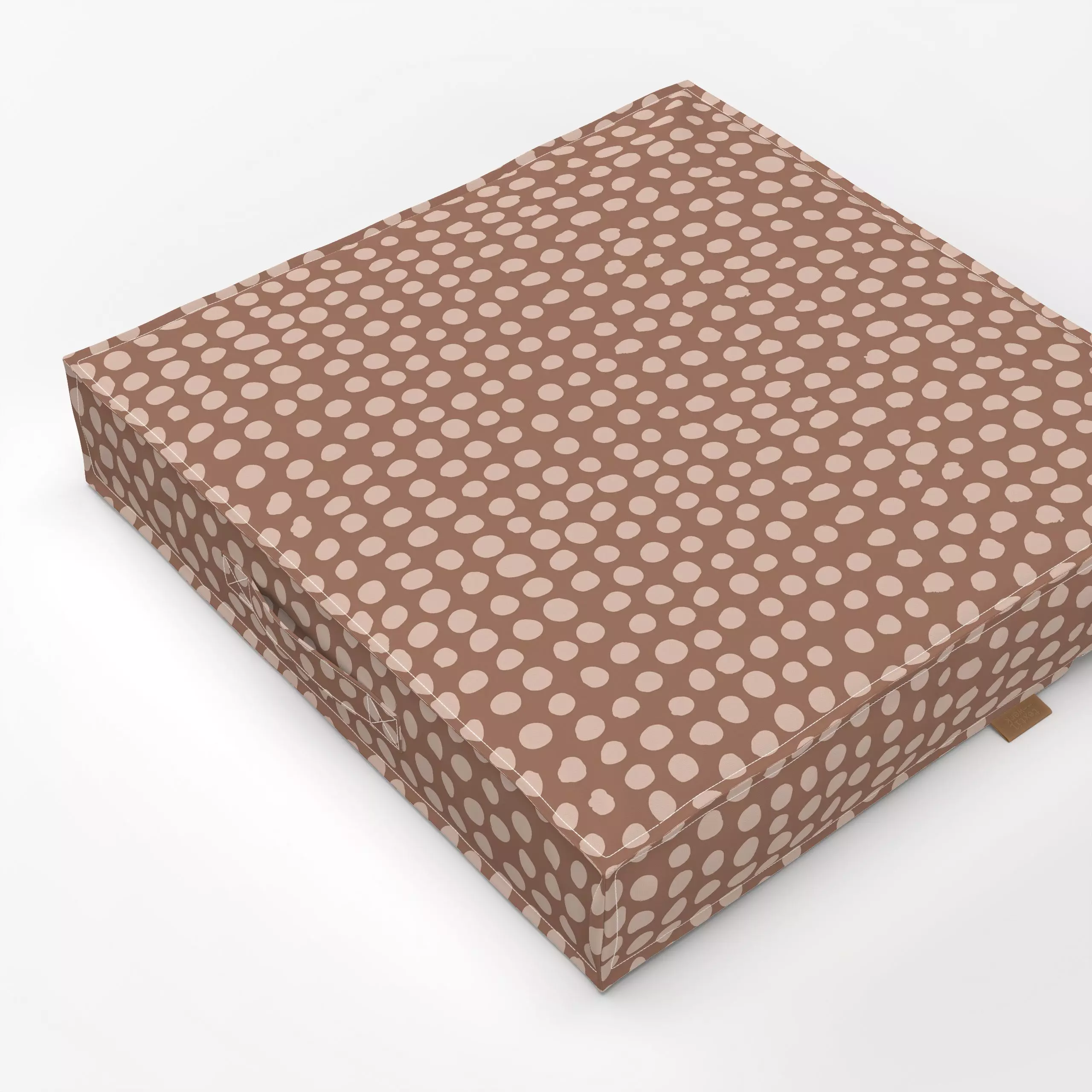 Bodenkissen Puntos Mocha Mousse - Symbole & Muster - von „Julia Schumacher"; boho, Dots, Bohemian, gepunktet, Chailatte, moc...