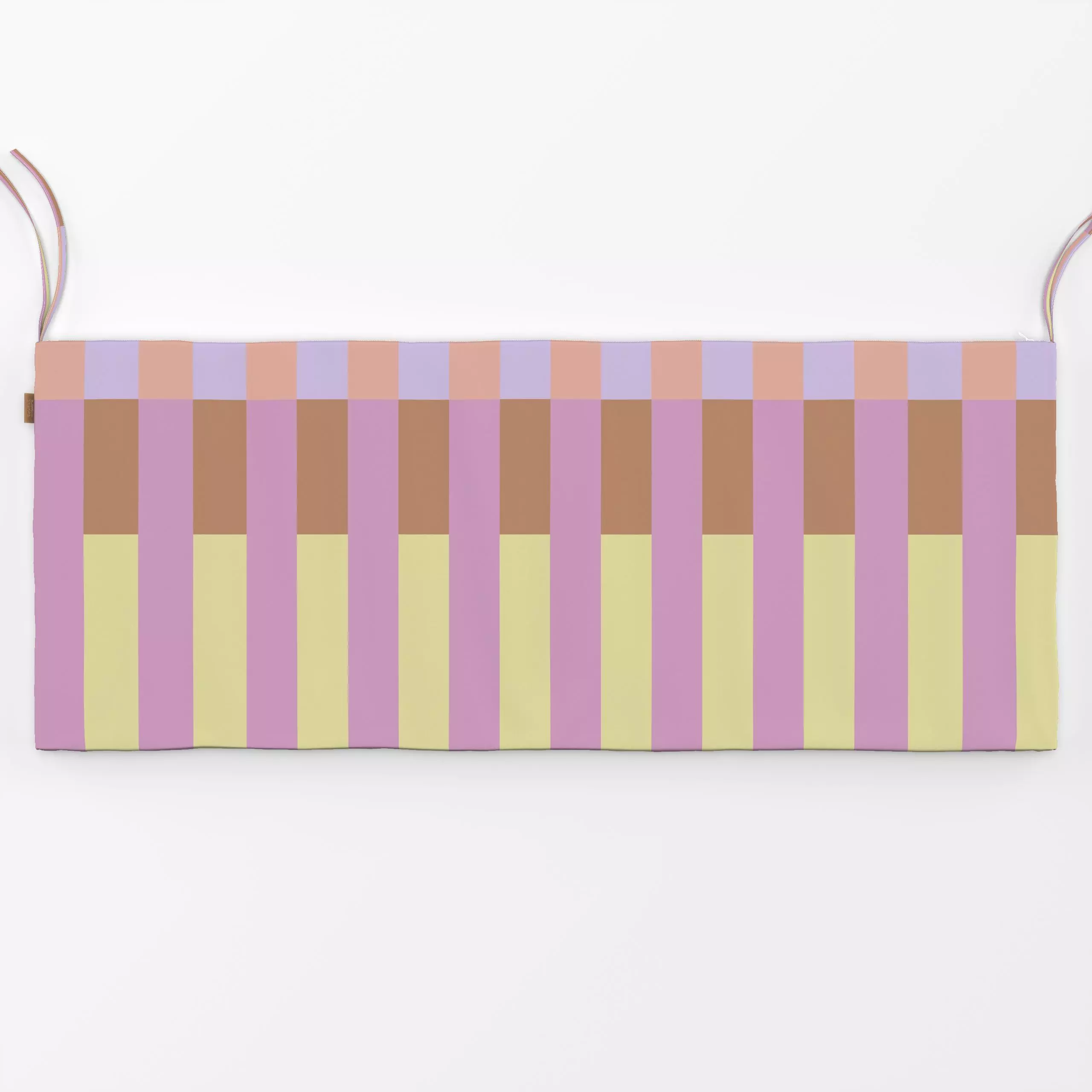 Bankauflage Tile Stripes Apricot Yellow - Frühling, Symbole & Muster - von „Studio ROSAGRAU“; Streifen, Sommer, farbenfroh, ...