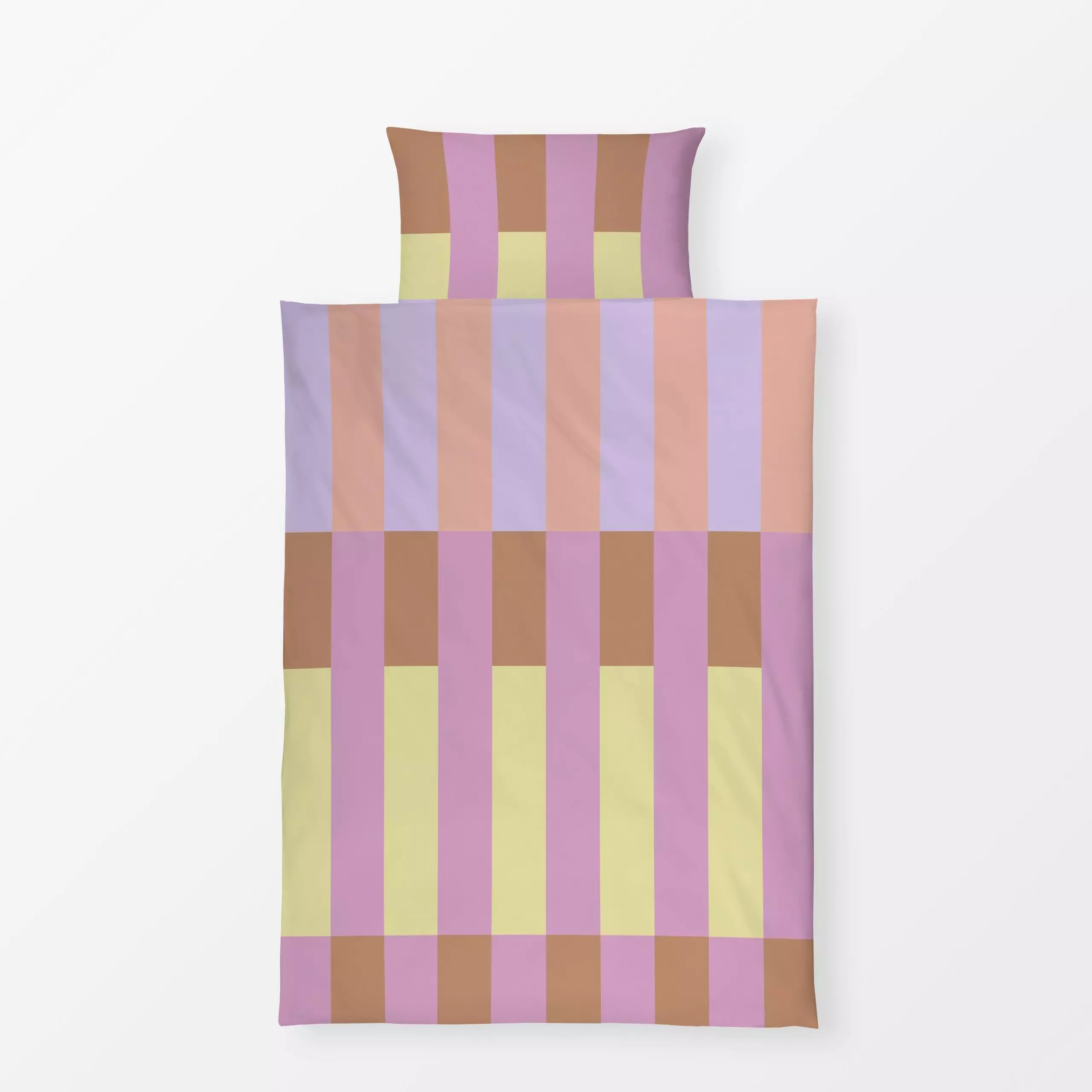 Bettwäsche Tile Stripes Apricot Yellow - Frühling, Symbole & Muster - von „Studio ROSAGRAU“; Streifen, Sommer, farbenfroh, t...