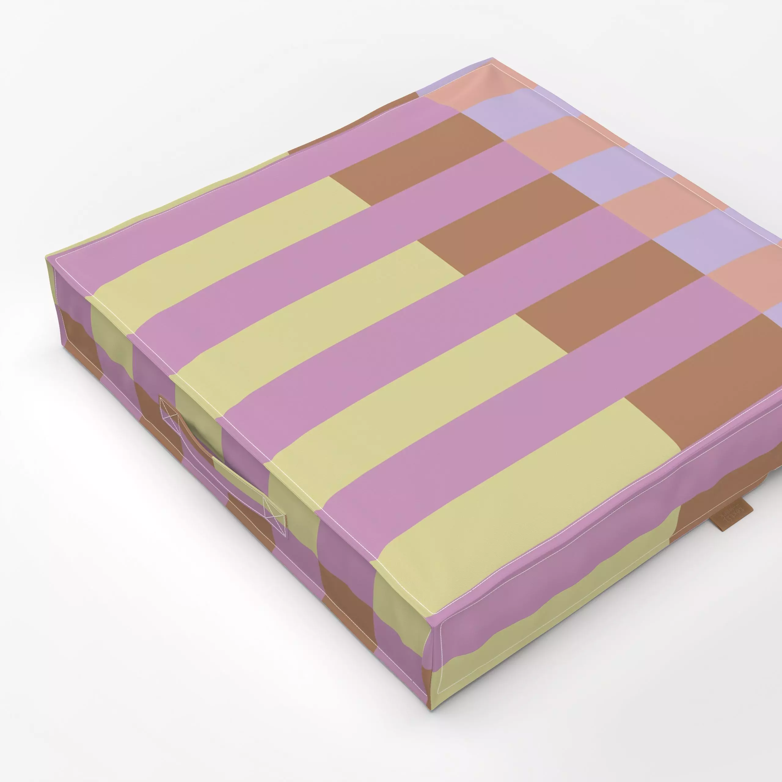 Bodenkissen Tile Stripes Apricot Yellow - Frühling, Symbole & Muster - von „Studio ROSAGRAU“; Streifen, Sommer, farbenfroh, ...