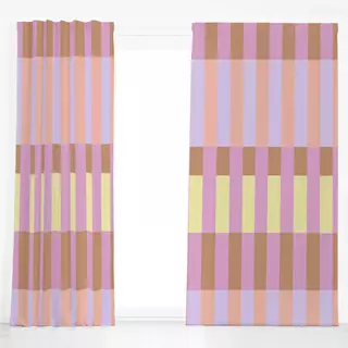 Dekovorhang Tile Stripes Apricot Yellow