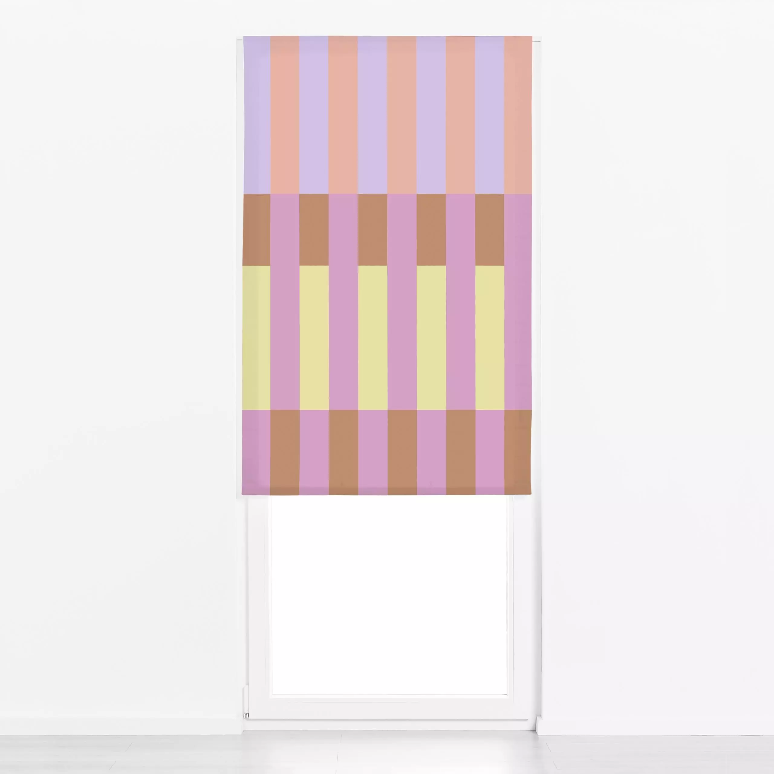 Raffrollo Tile Stripes Apricot Yellow - Frühling, Symbole & Muster - von „Studio ROSAGRAU“; Streifen, Sommer, farbenfroh, tr...