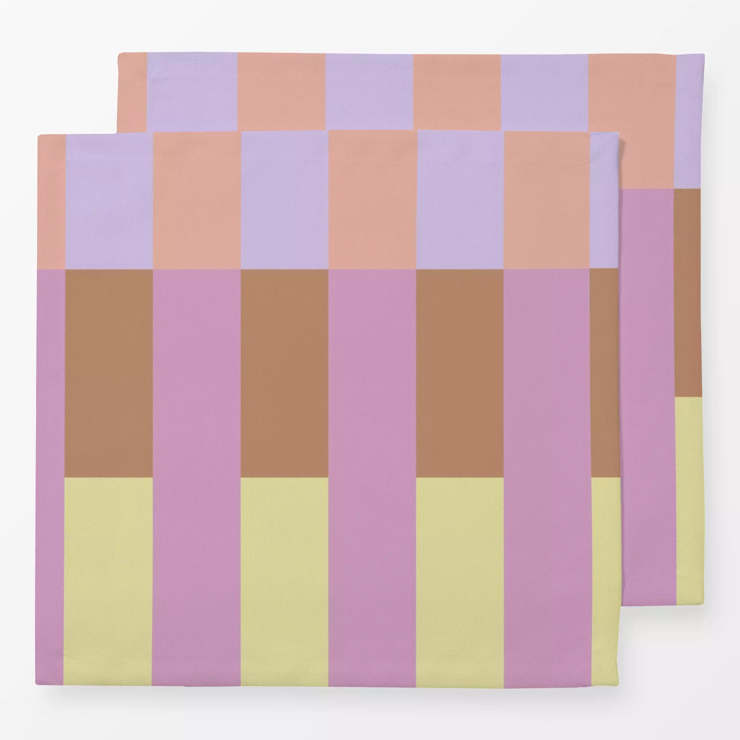 Servietten Tile Stripes Apricot Yellow - Frühling, Symbole & Muster - von „Studio ROSAGRAU“; Streifen, Sommer, farbenfroh, t...