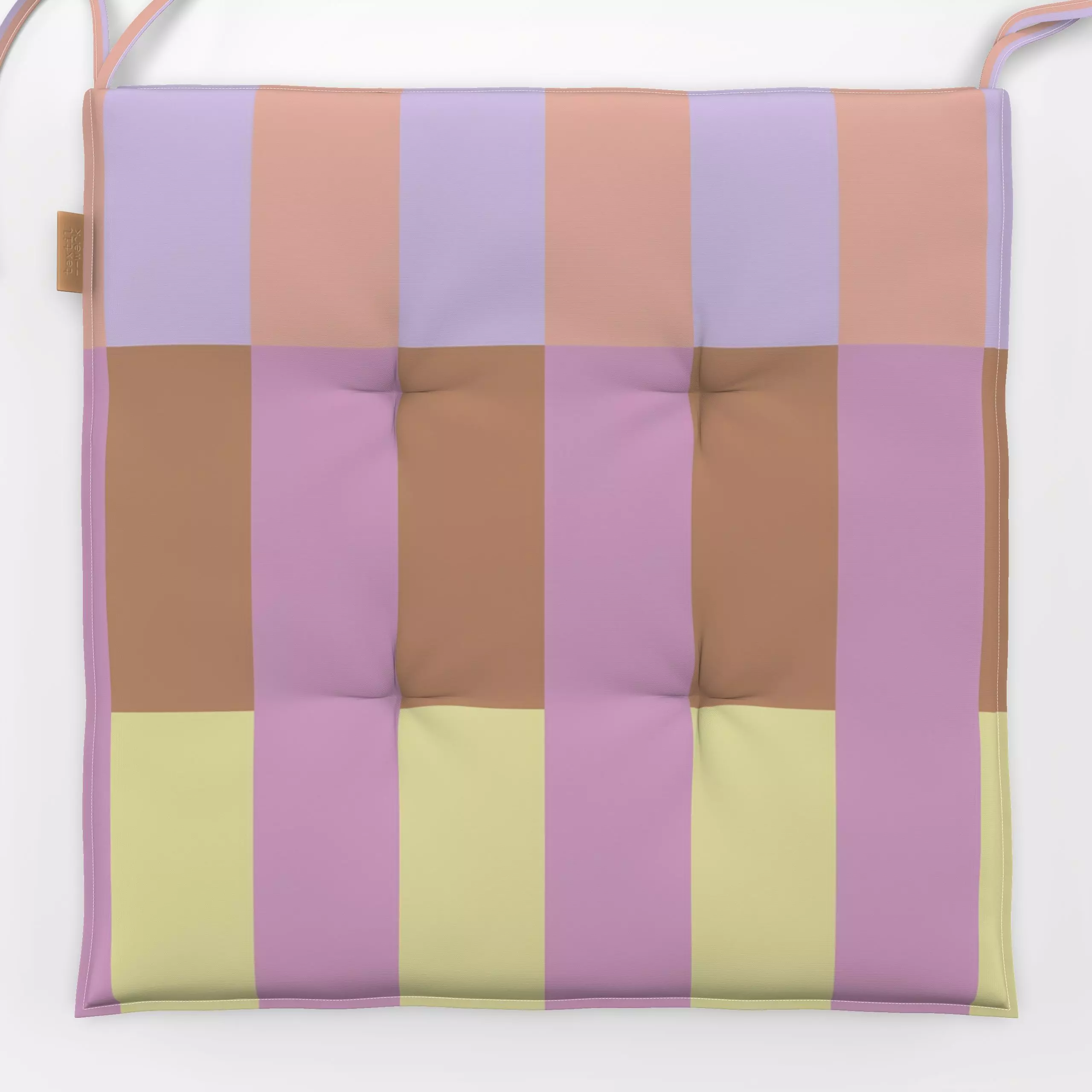 Sitzkissen Tile Stripes Apricot Yellow - Frühling, Symbole & Muster - von „Studio ROSAGRAU“; Streifen, Sommer, farbenfroh, t...