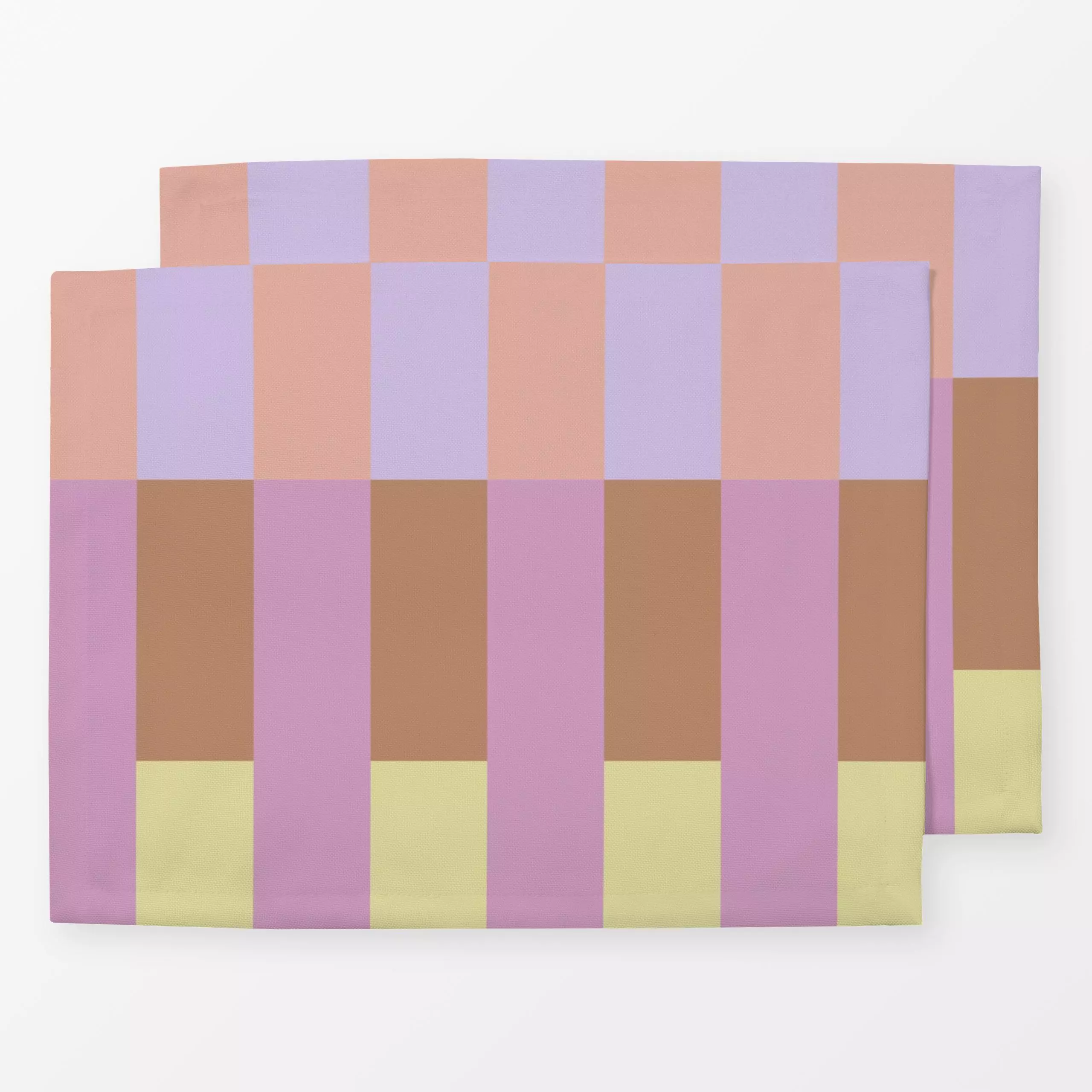 Tischset Tile Stripes Apricot Yellow - Frühling, Symbole & Muster - von „Studio ROSAGRAU“; Streifen, Sommer, farbenfroh, tre...