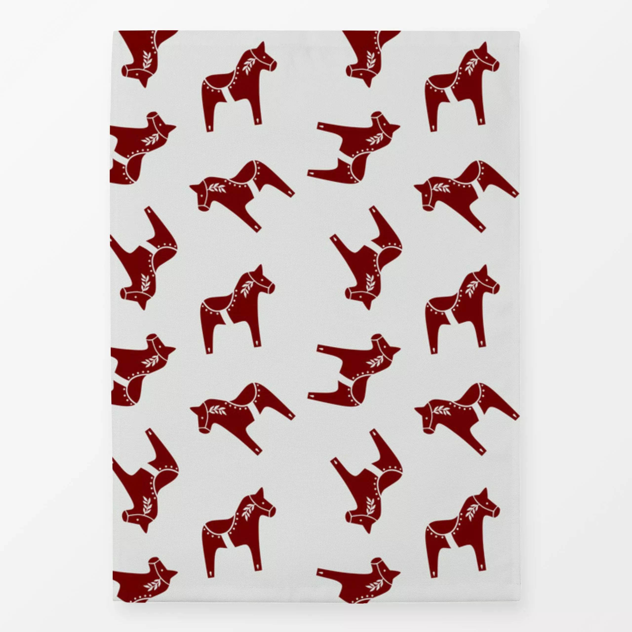Geschirrtücher Muster Dalapferd Rot - Weihnachten, Winter - von „Kerstin Ax"; Muster, skandinavisch, Weihnachten, Winter, We...
