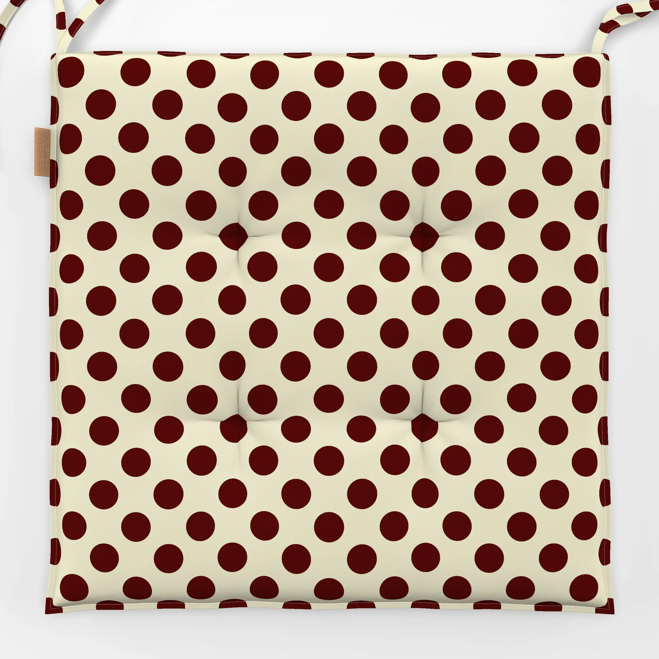 Sitzkissen Polka Dots brown vanilla - Frühling, Symbole & Muster, Retro & Vintage - von „Karen Menzenbach"; Punkte, Retro, b...