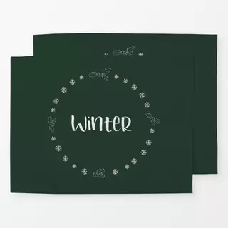 Tischset Winter Kranz tannengrün