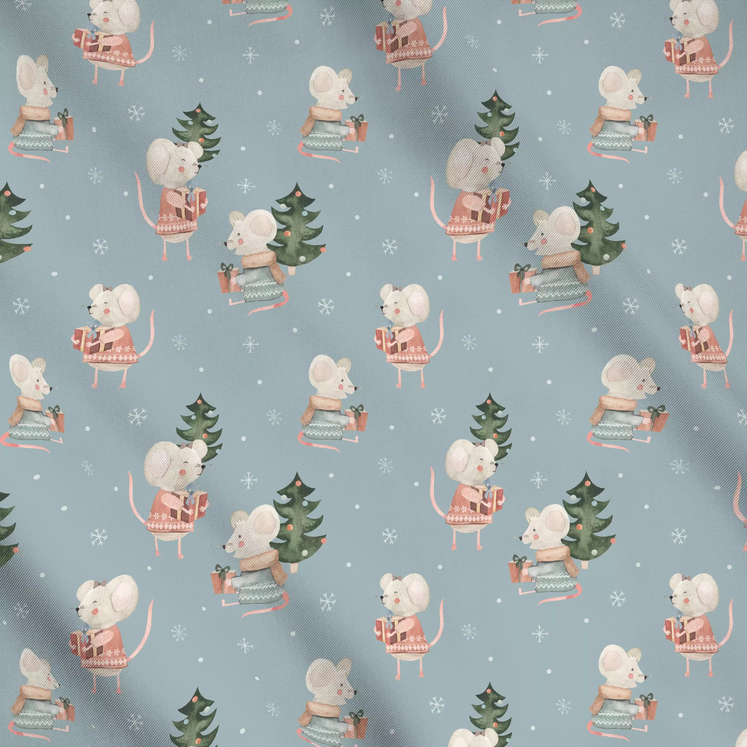 Meterware Weihnachtsmaus - Kinderzimmer & Motive für Kinder, Weihnachten - von „Sabrina Ziegenhorn"; Kinder, Schneeflocken, ...