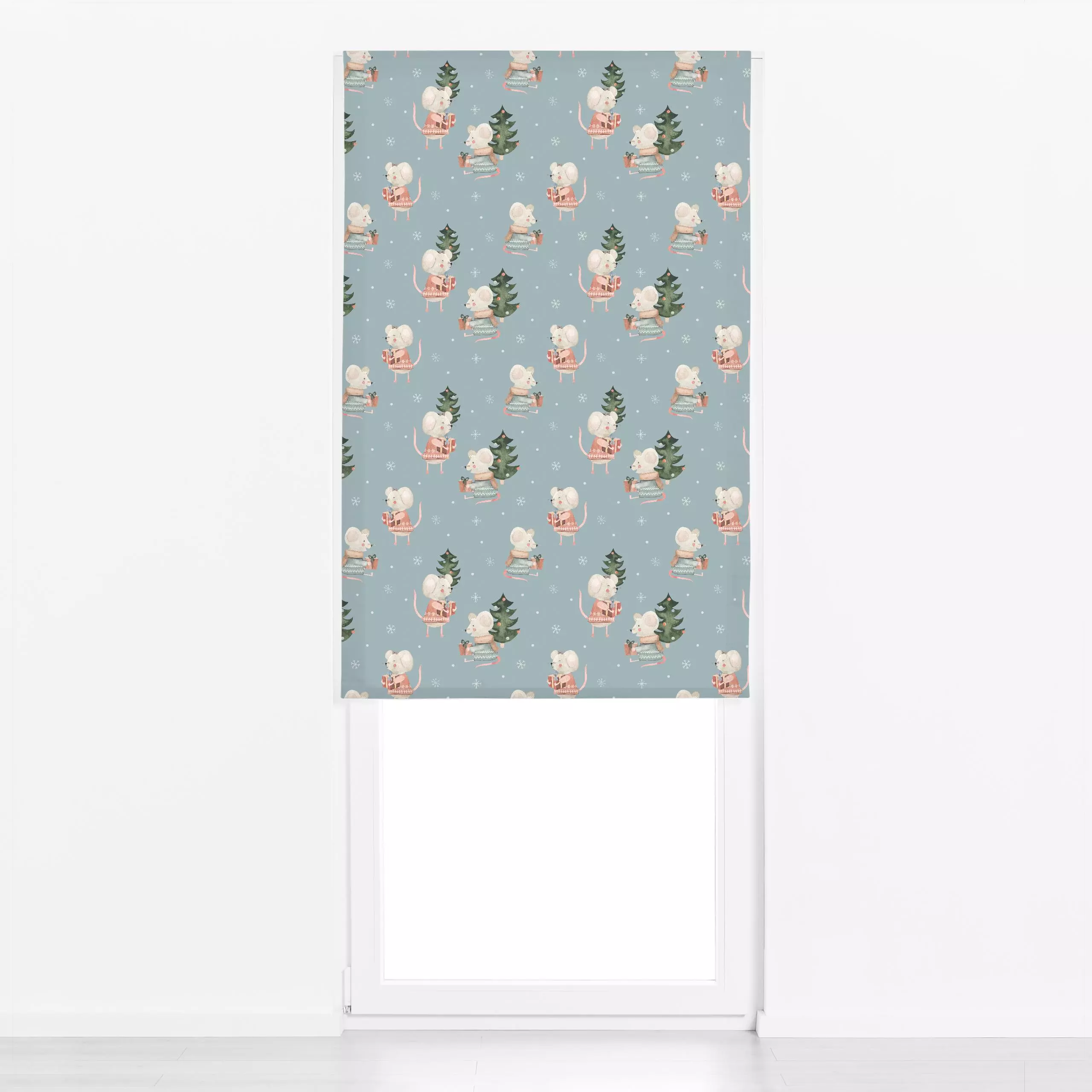 Raffrollo Weihnachtsmaus - Kinderzimmer & Motive für Kinder, Weihnachten - von „Sabrina Ziegenhorn"; Kinder, Schneeflocken, ...