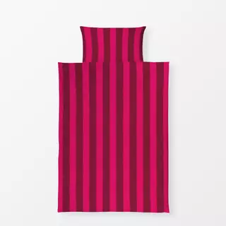 Bettwäsche Wellenstreifen rot pink