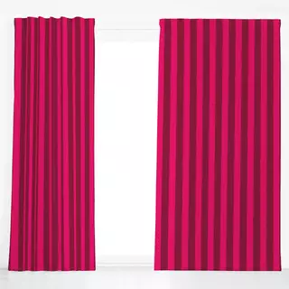 Dekovorhang Wellenstreifen rot pink