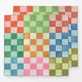 Servietten Checkerboard Squares Bunt