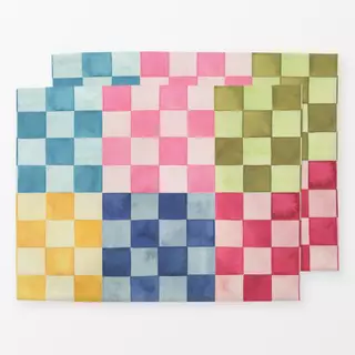 Tischset Checkerboard Squares Bunt