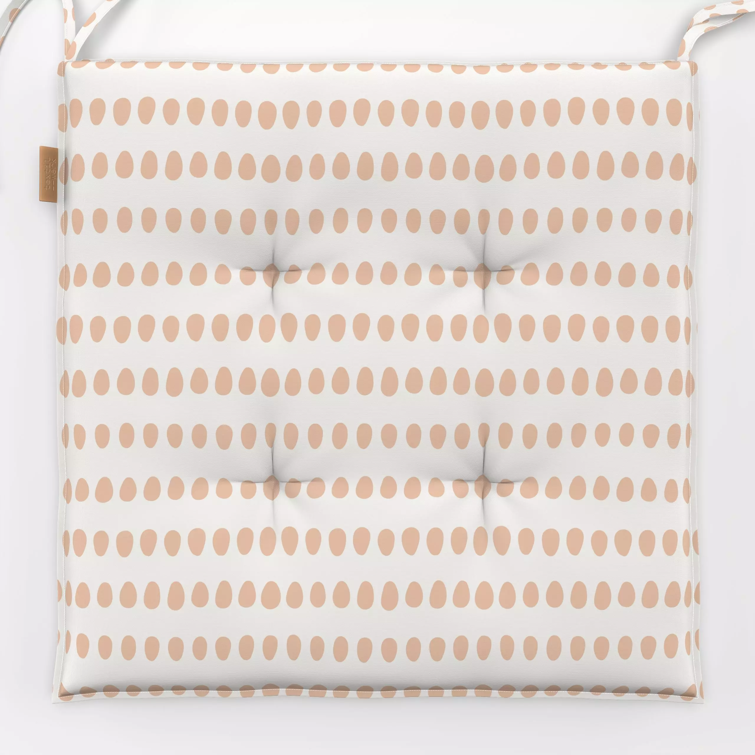Sitzkissen Eggs beige peach - Frühling, Symbole & Muster - von „Kathrin Woo"; Punkte, Geometrisch, modern, Dots, Ostern, gep...