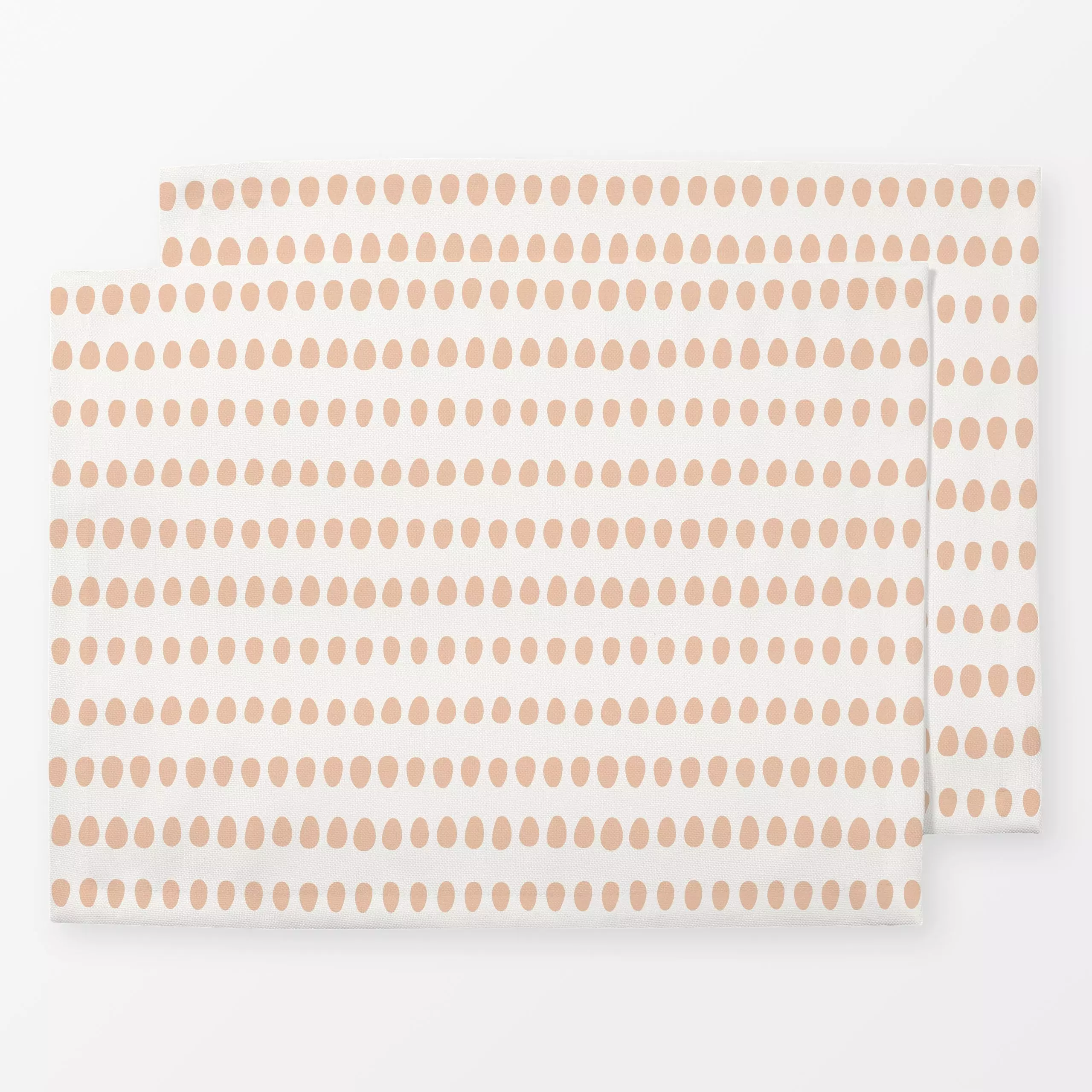 Tischset Eggs beige peach - Frühling, Symbole & Muster - von „Kathrin Woo"; Punkte, Geometrisch, modern, Dots, Ostern, gepun...