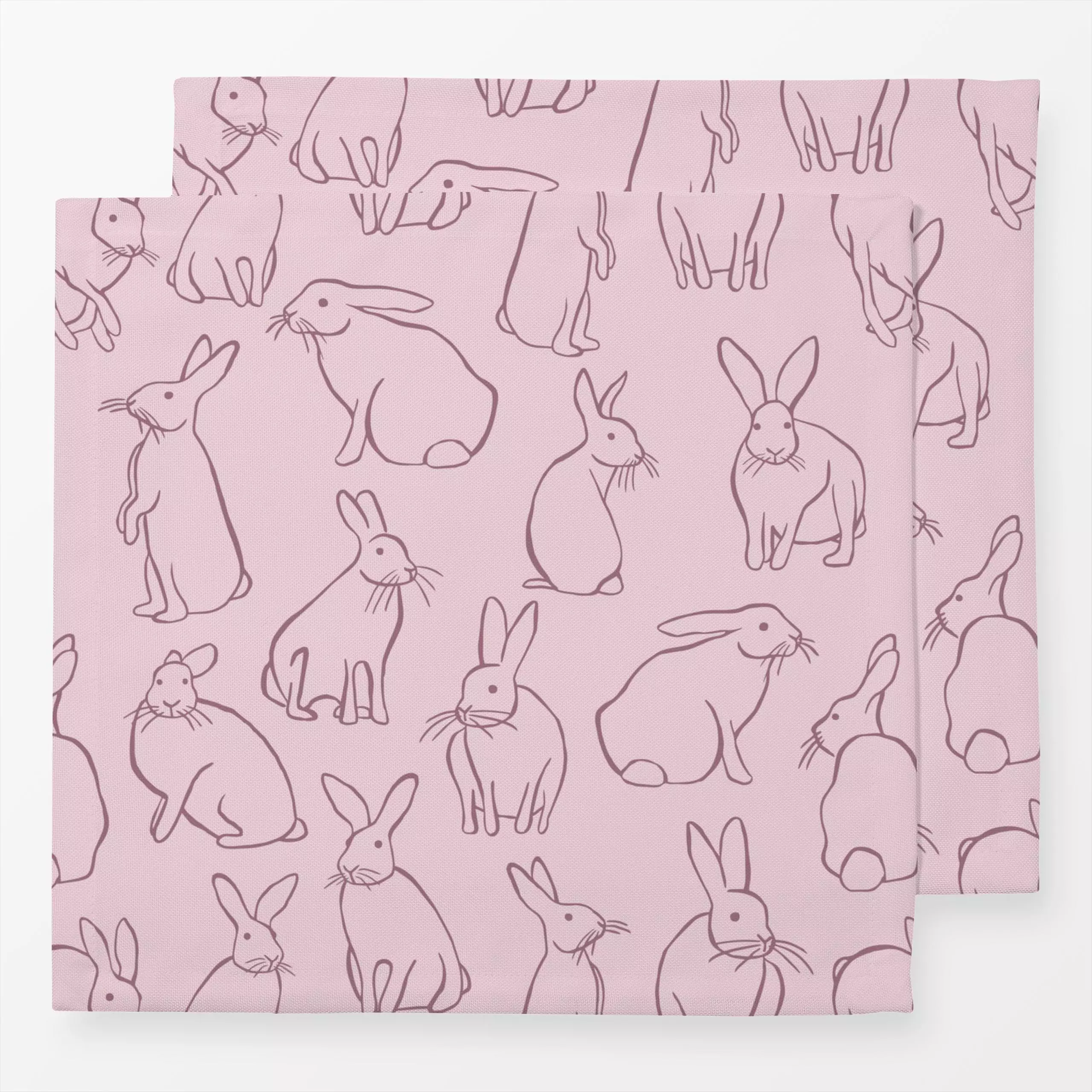 Servietten Bunnies Rose - Frühling, Tiere - von „moDeern Design Studio"; rosa, Ostern, Osterhase, Fruehling, Hase, bunny, ha...