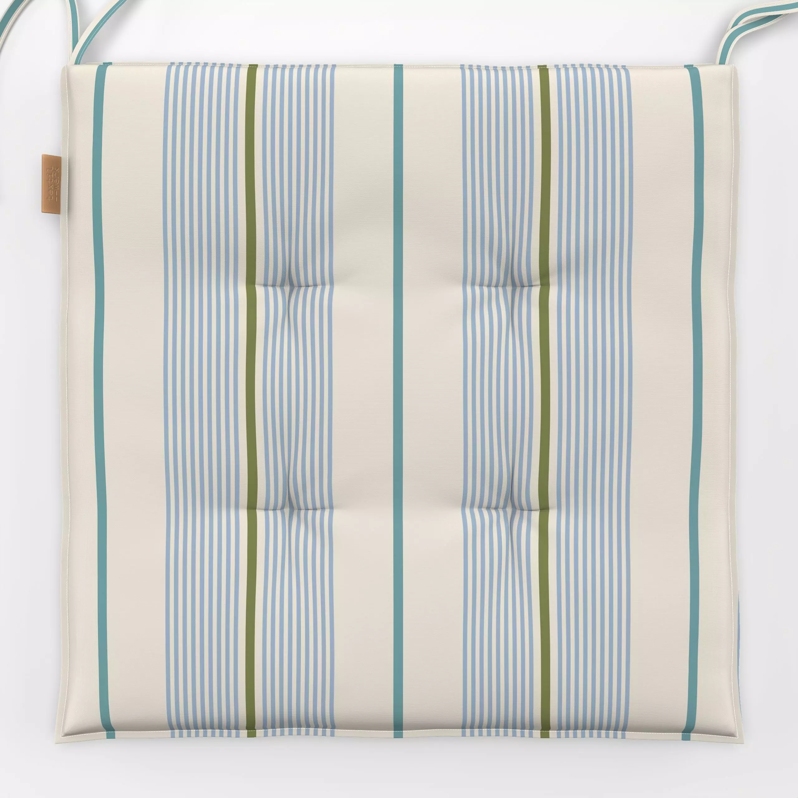 Sitzkissen Herrenhemd Streifen hellblau - Herbst, Symbole & Muster - von „Julia Schumacher"; creme, hellblau, senkrecht, ver...