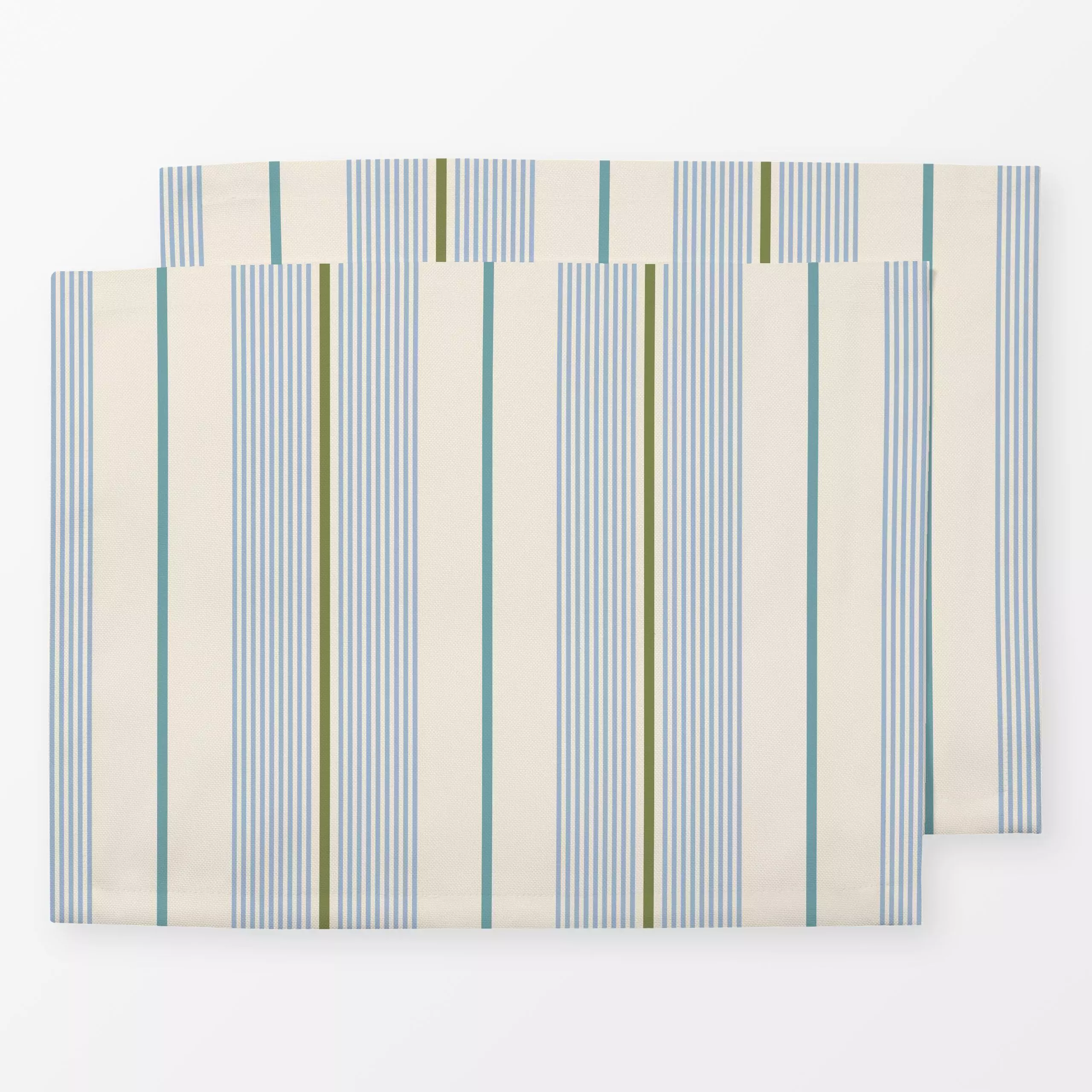 Tischset Herrenhemd Streifen hellblau - Herbst, Symbole & Muster - von „Julia Schumacher"; creme, hellblau, senkrecht, verti...