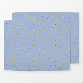 Tischset Kleine Frische Zitronen Blau