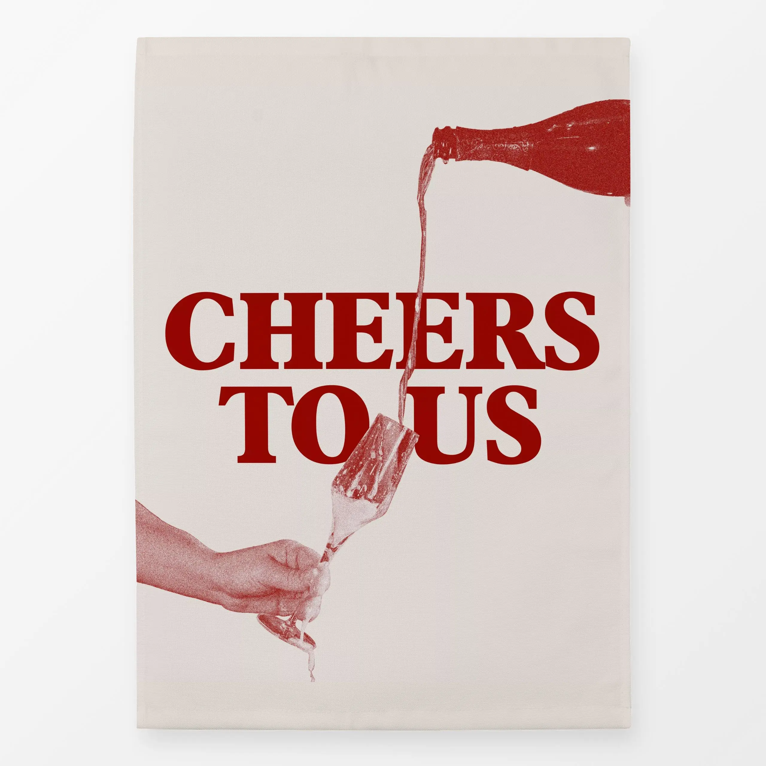 Geschirrtücher Cheers To Us Champagner - Sprüche & Schriftzüge, Anlässe - von „textilwerk"; Retro, Weihnachten, Geschenk, we...