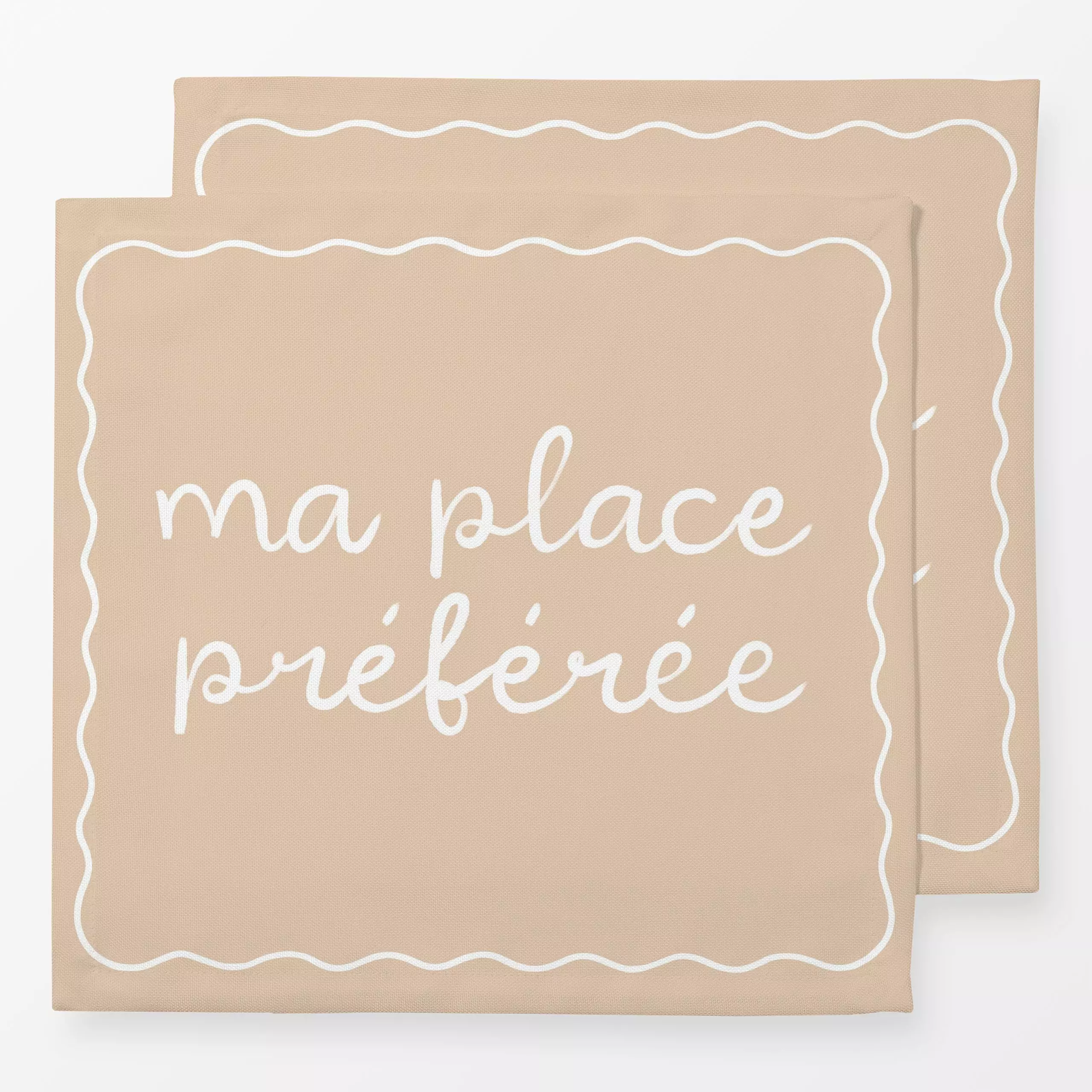 Servietten ma place préférée - Liebe, Romantik & Pride, Sommer, Sprüche & Schriftzüge - von „Studio Kesse"; Sommer, typograf...