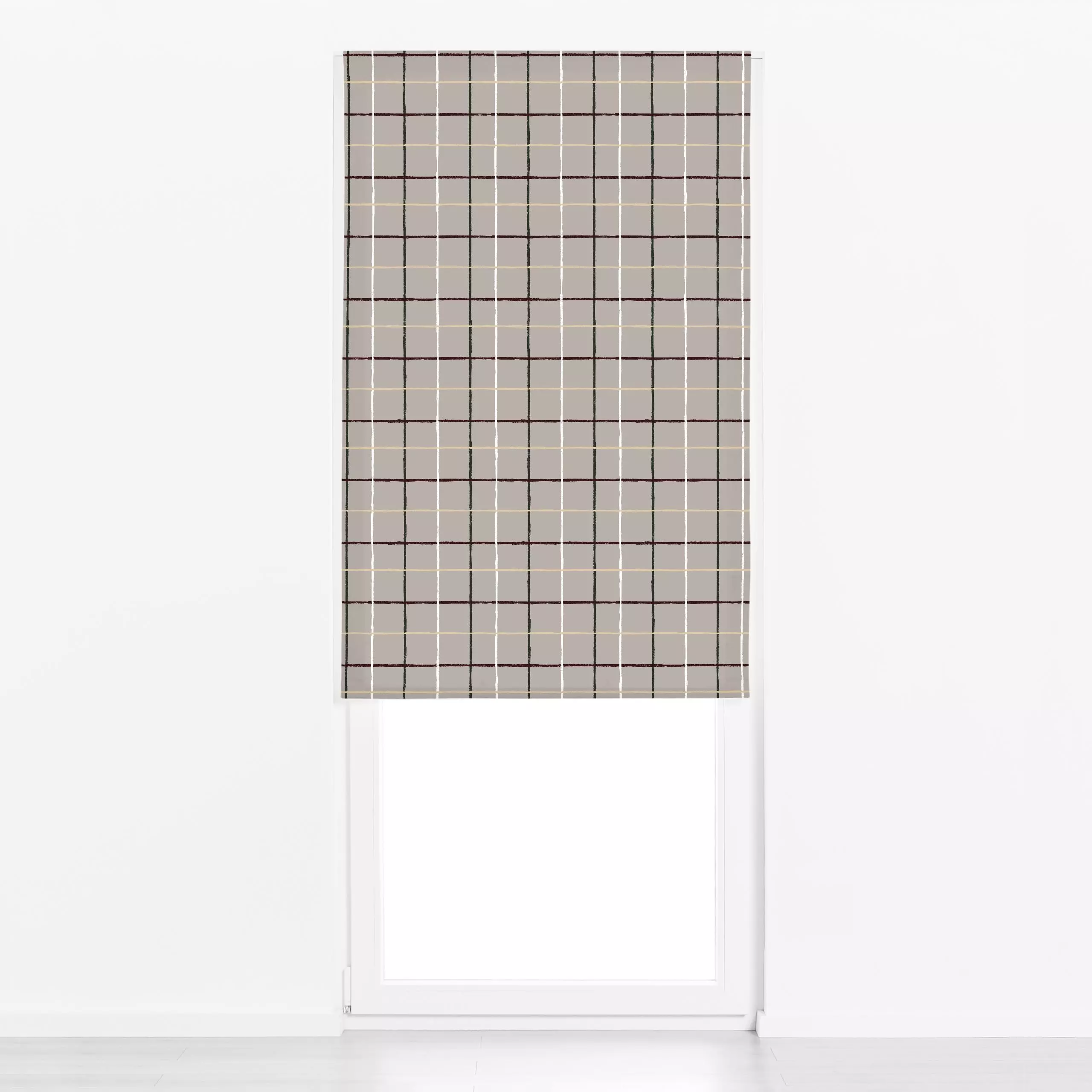 Raffrollo Karos beige - Weihnachten, Symbole & Muster - von „textilwerk"