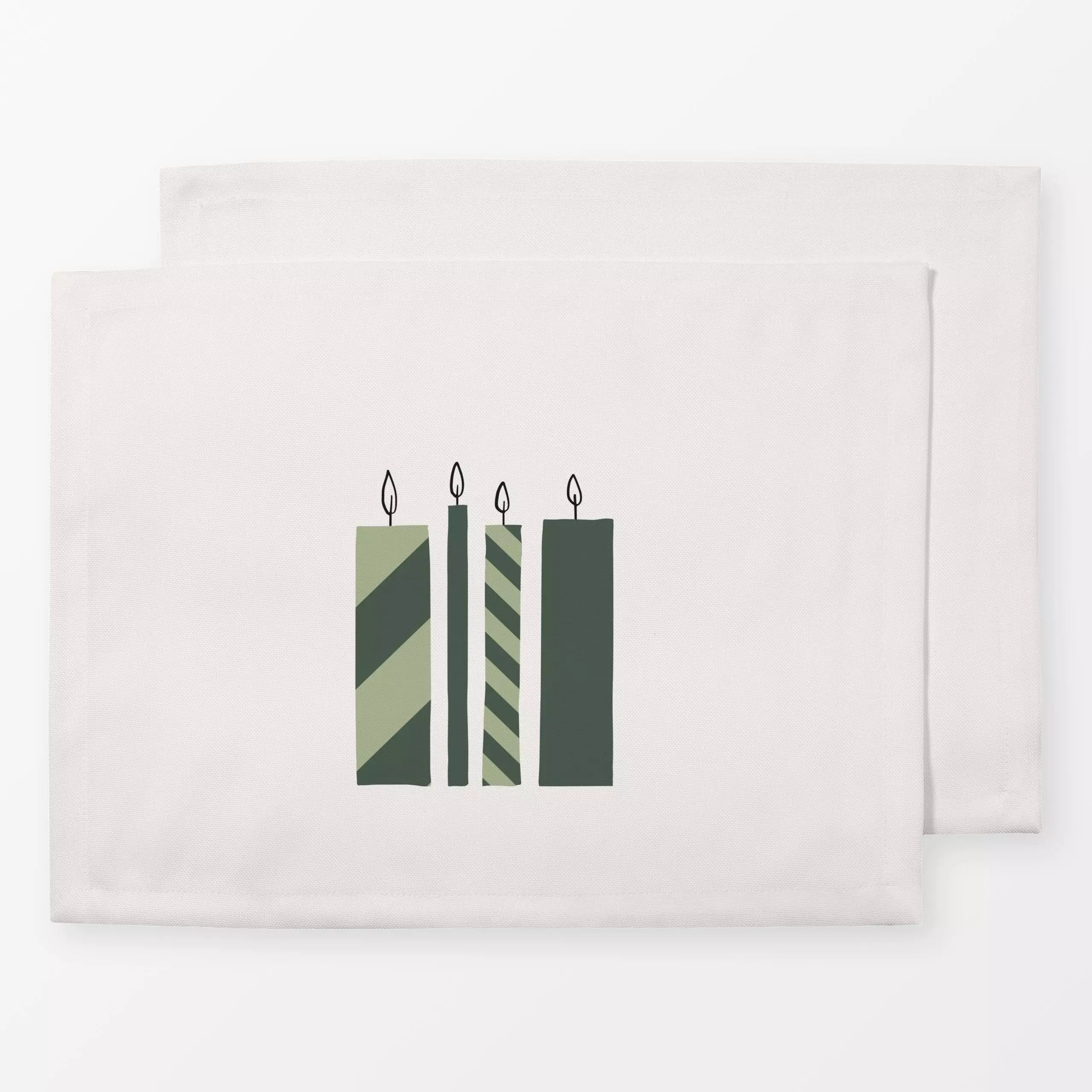 Tischset Kerzen Advent Grün - Weihnachten, Anlässe - von „Kruth Design"; Weihnachten, Weihnachtsdeko, klassisch, winterdeko,...