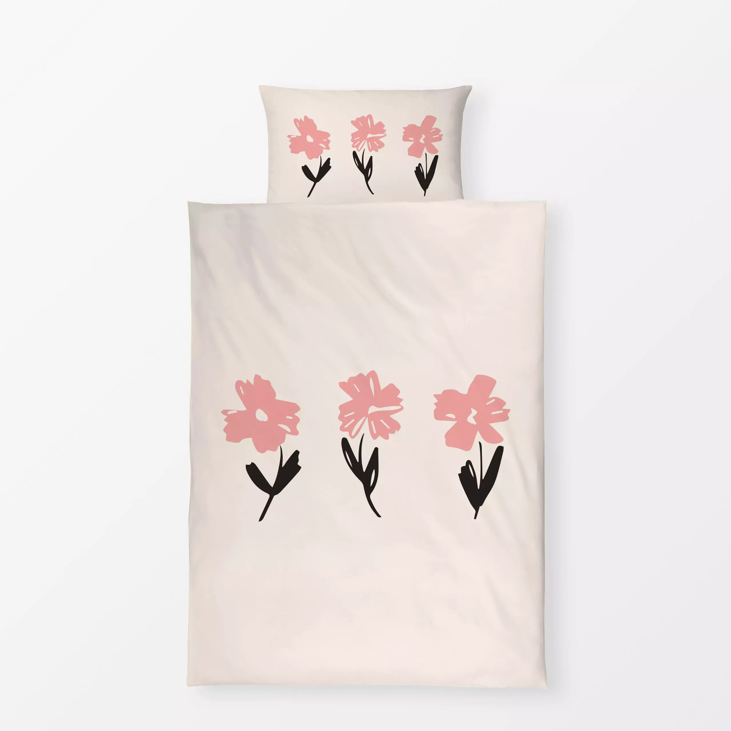 Bettwäsche Floral Christine coral - Sommer - von „Kathrin Woo"; Kissen, Blumen, Hygge, modern, Landhausstil, Blumenkissen, D...