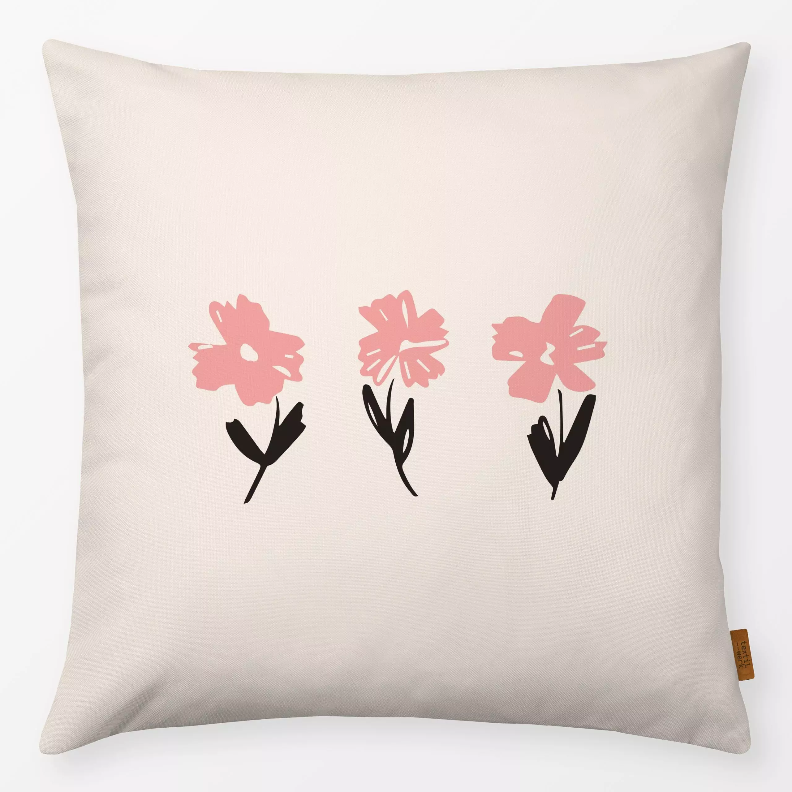 Kissen Floral Christine coral - Sommer - von „Kathrin Woo"; Kissen, Blumen, Hygge, modern, Landhausstil, Blumenkissen, Dekok...