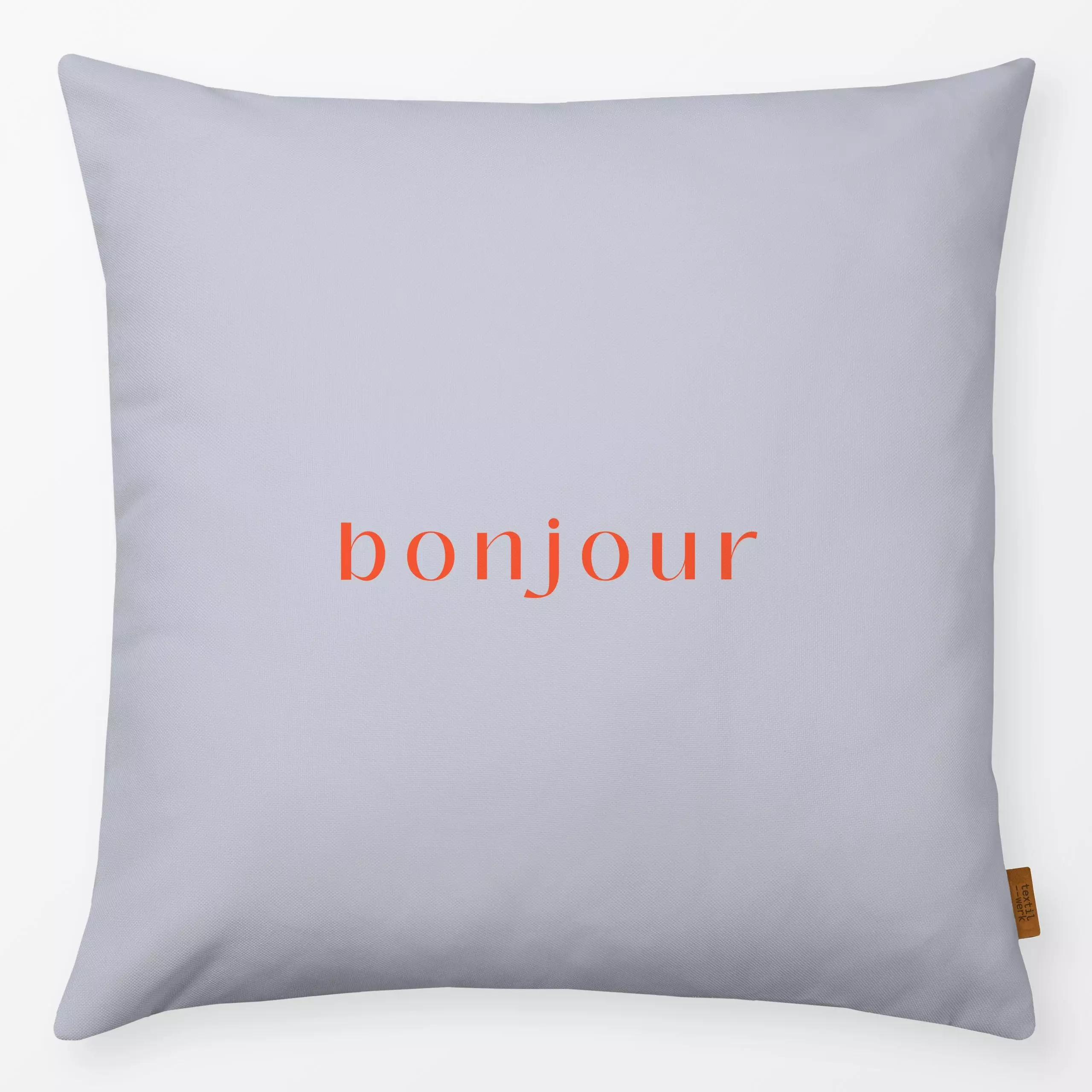 Kissen bonjour - Sprüche & Schriftzüge, Anlässe - von „Maren Gross "; trend, Geschenk, klassisch, Lettering, zeitlos, statem...
